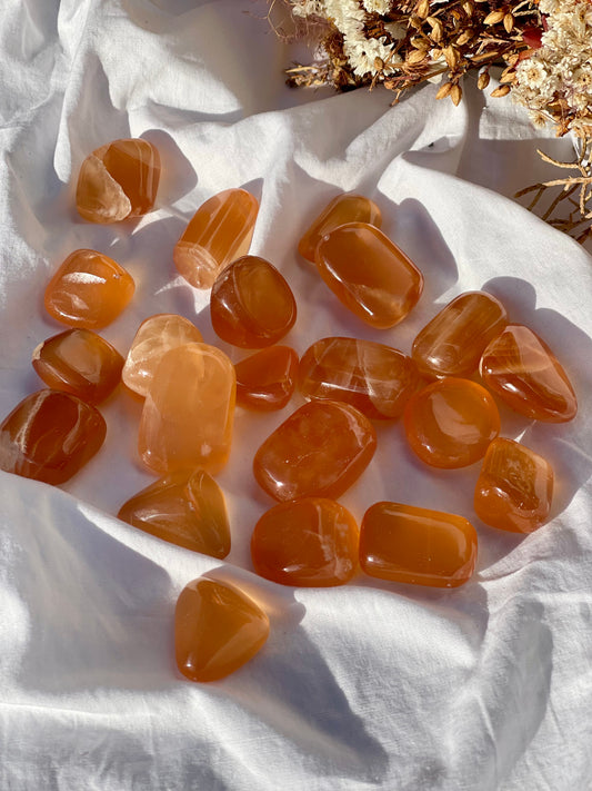 Honey calcite Tumble