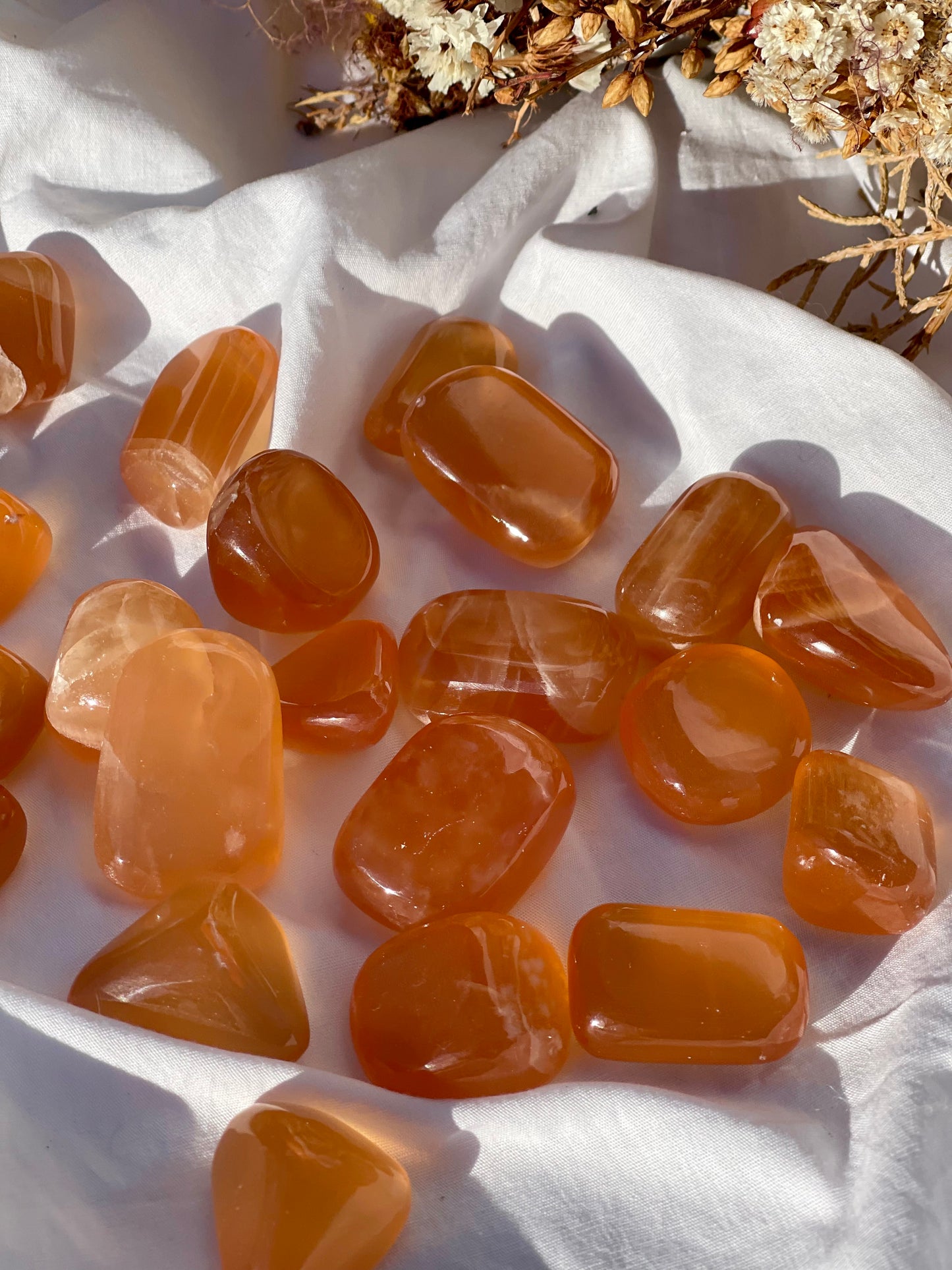 Honey calcite Tumble