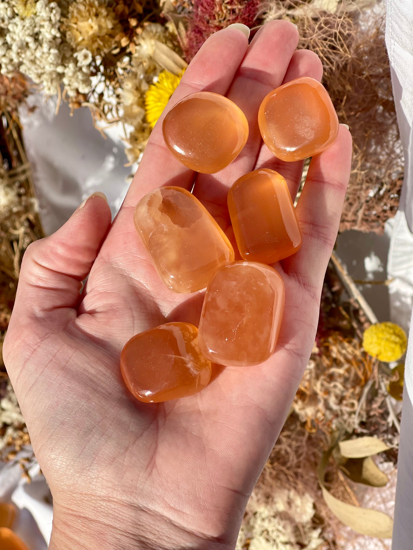 Honey calcite Tumble