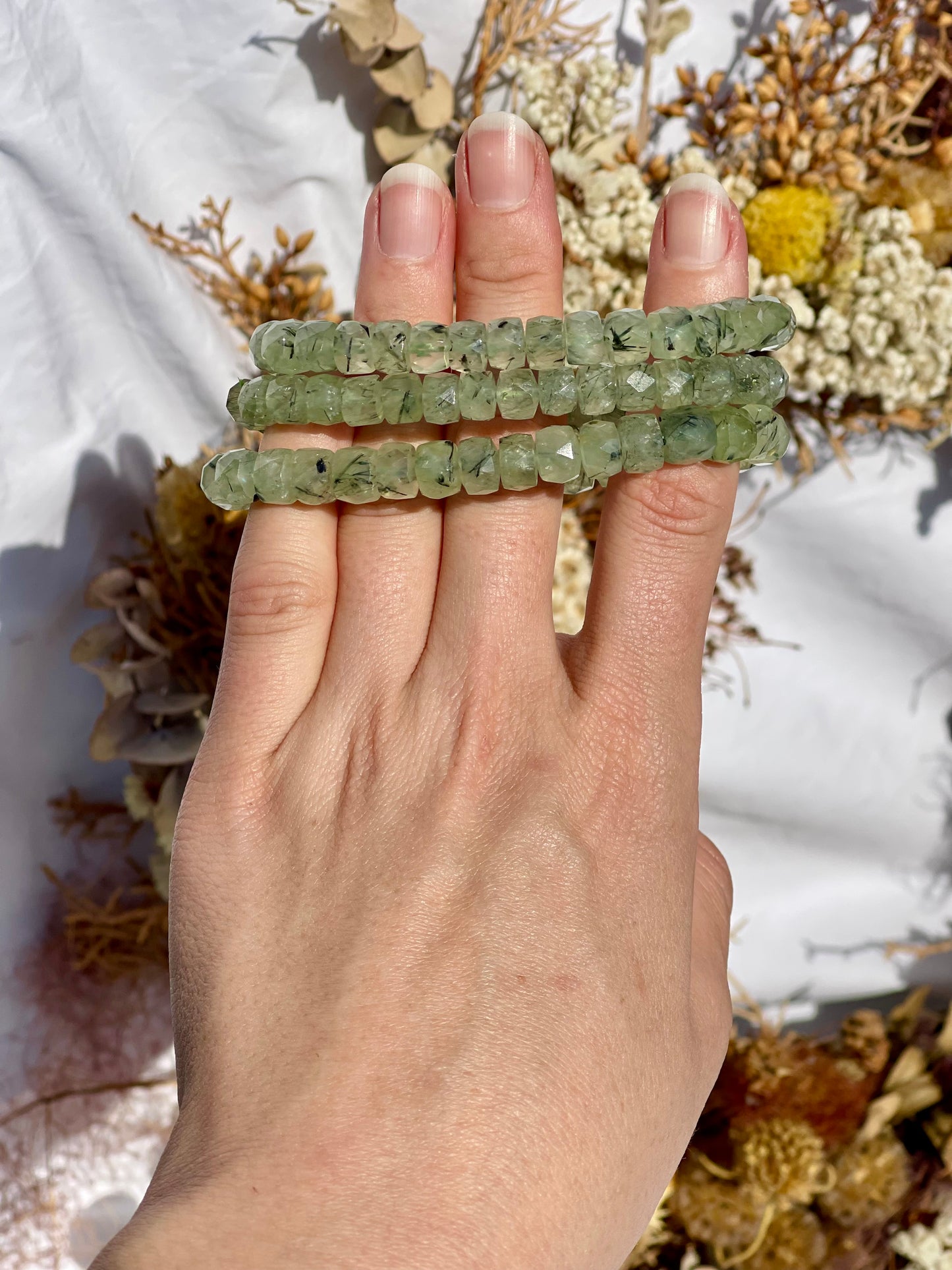 Prehnite Faceted Bracelet