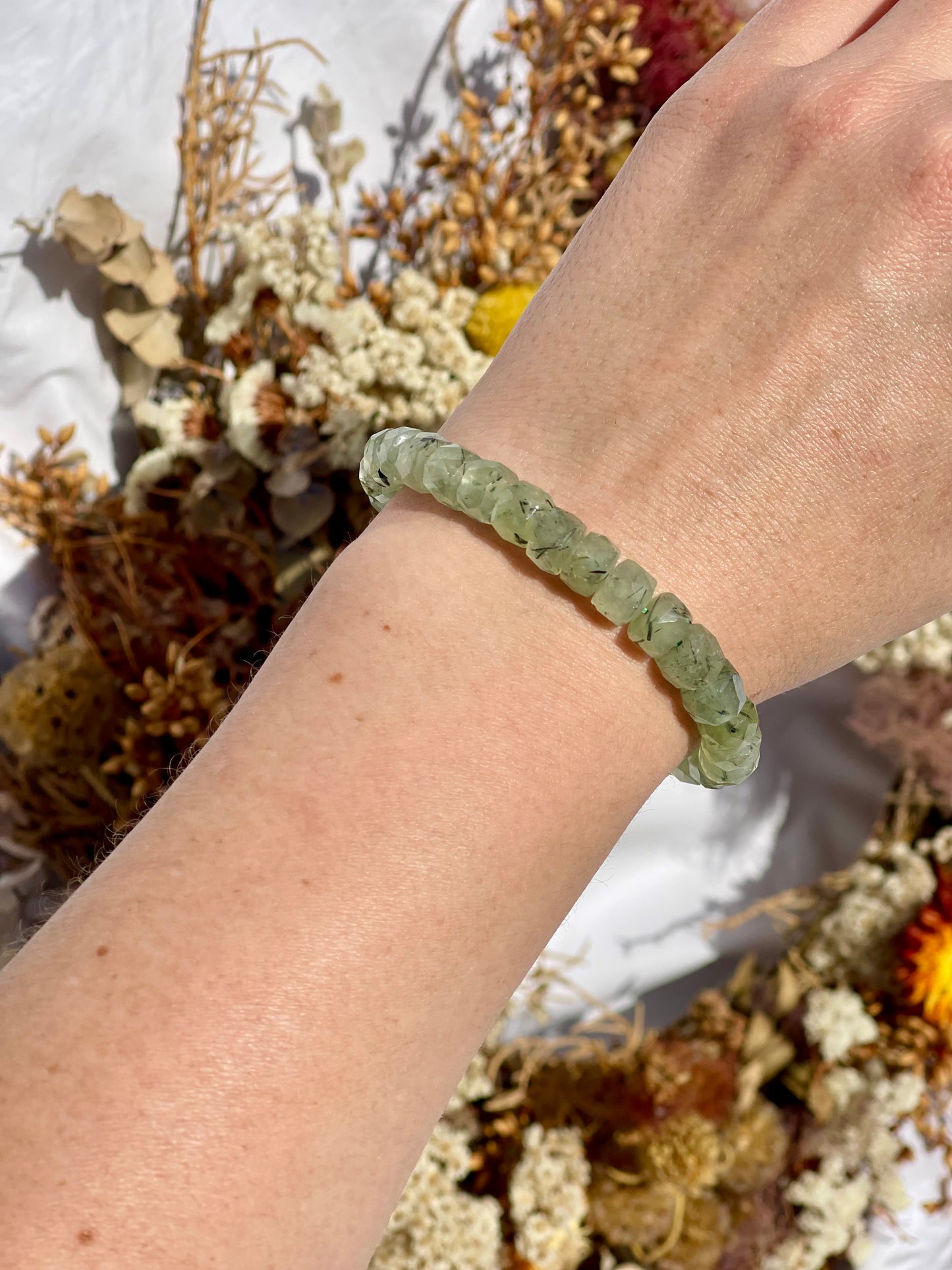 Prehnite Faceted Bracelet