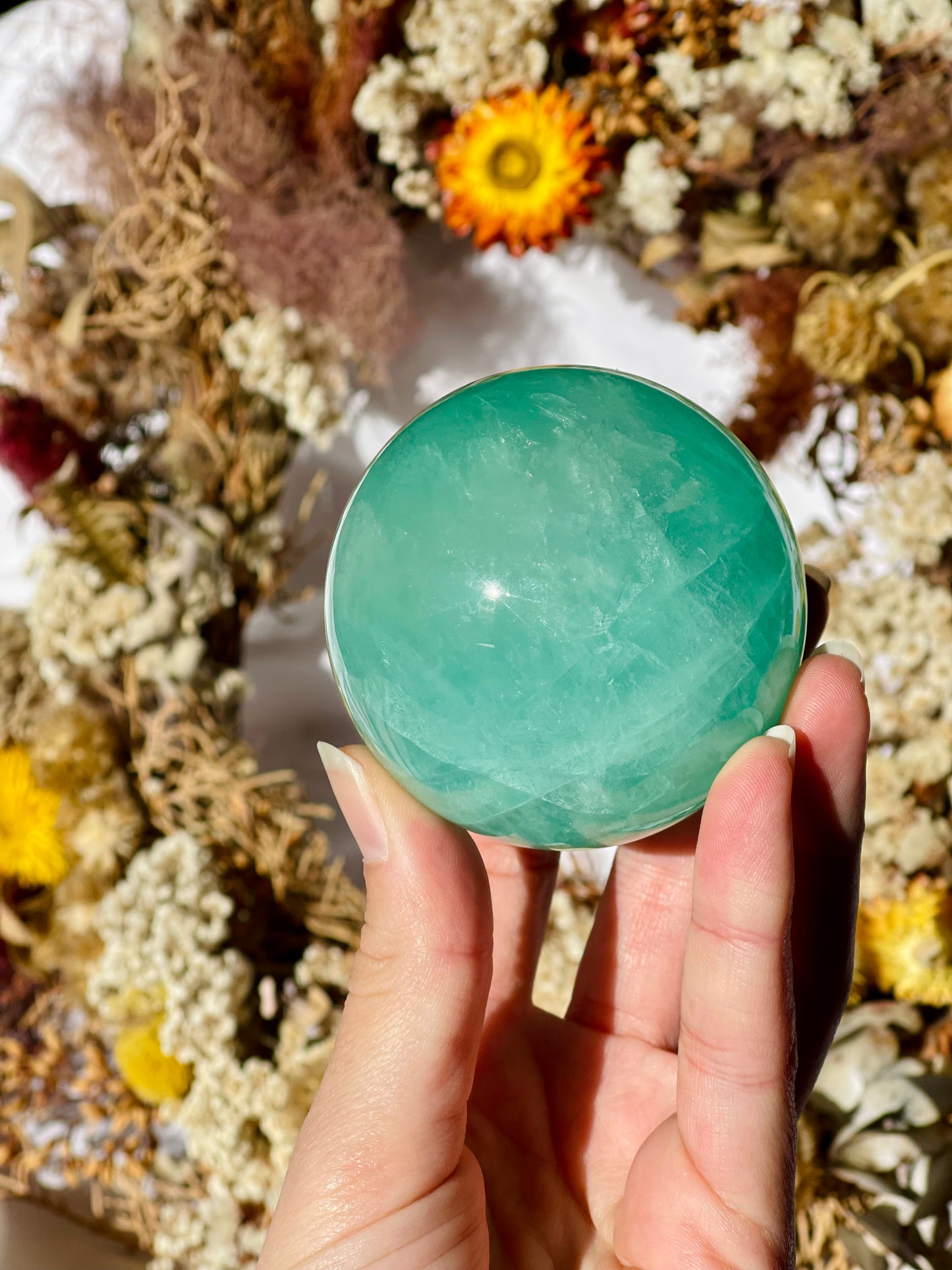 Green Fluorite Sphere A