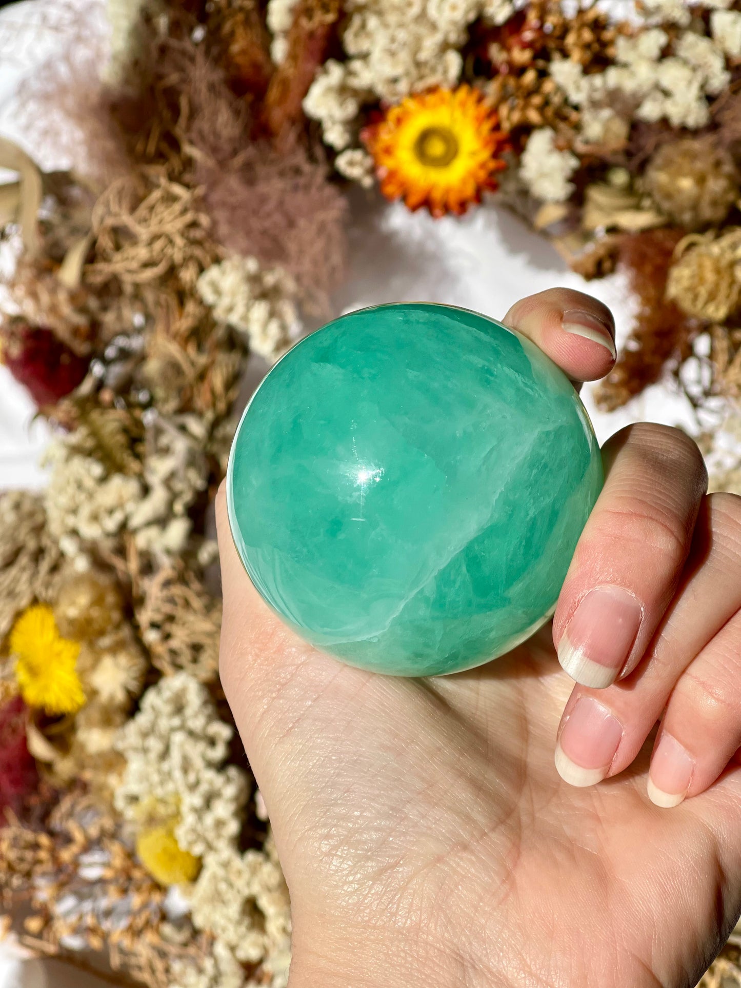 Green Fluorite Sphere E