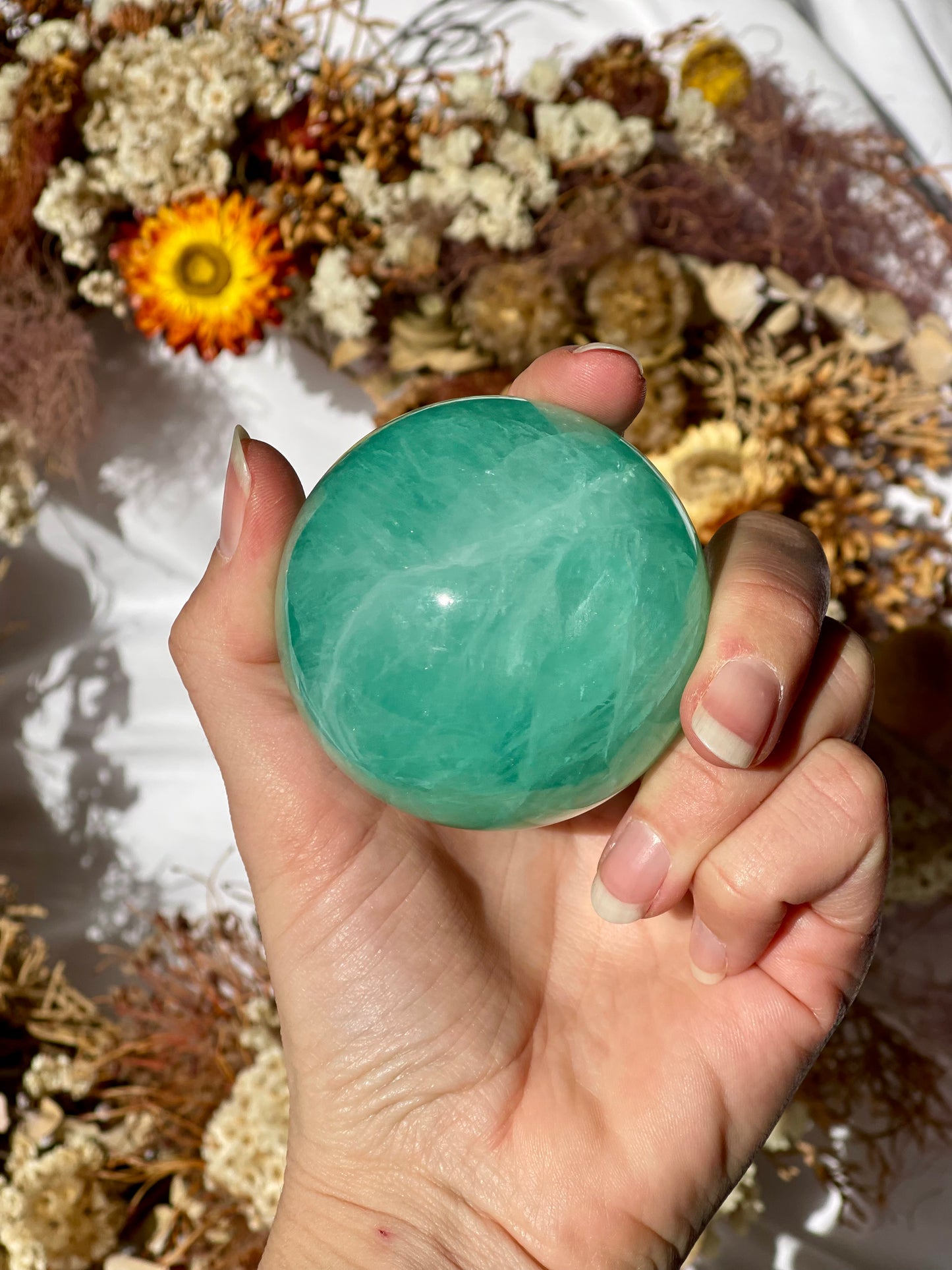 Green Fluorite Sphere E