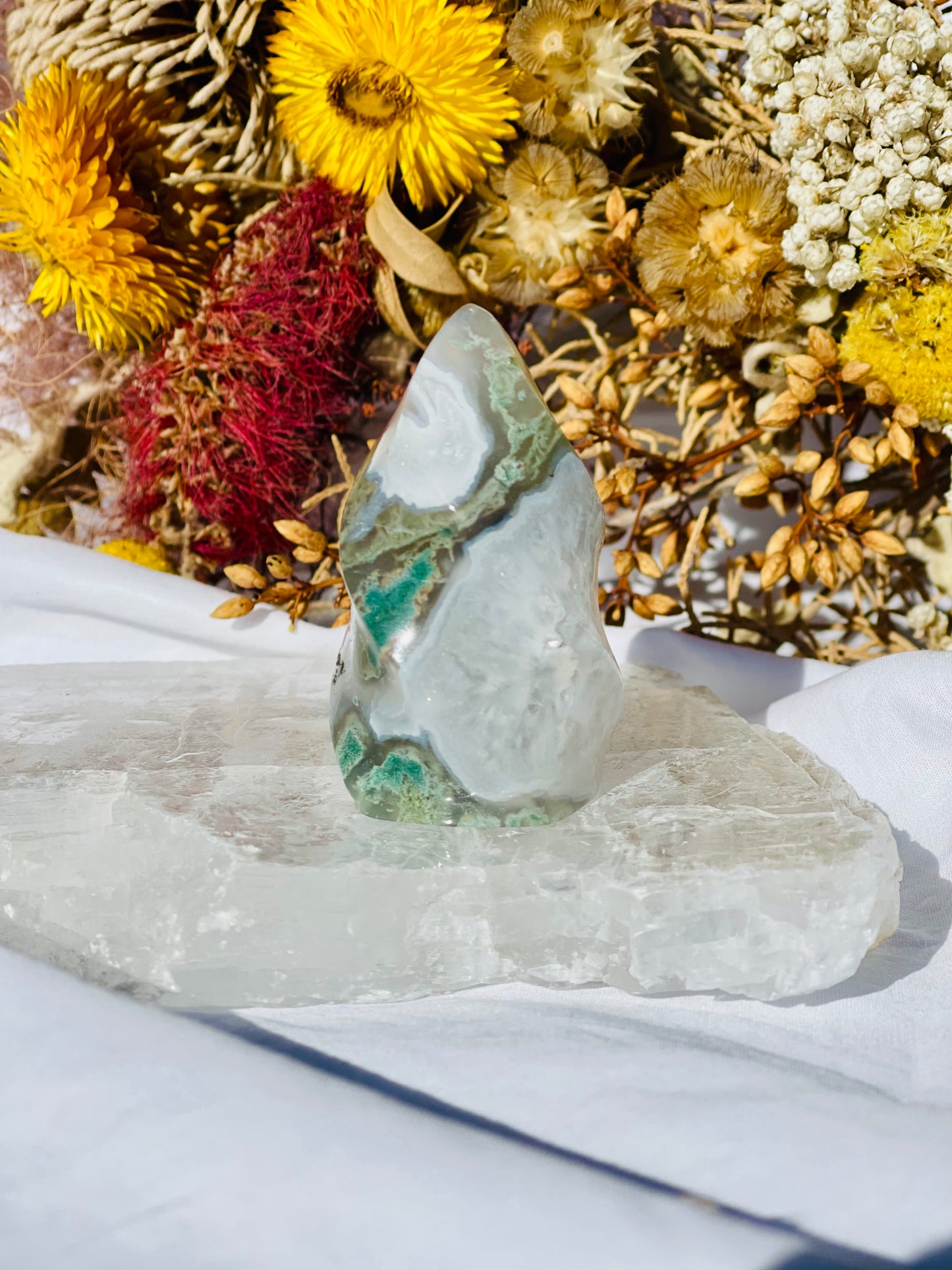 Green Moss Agate Flame C