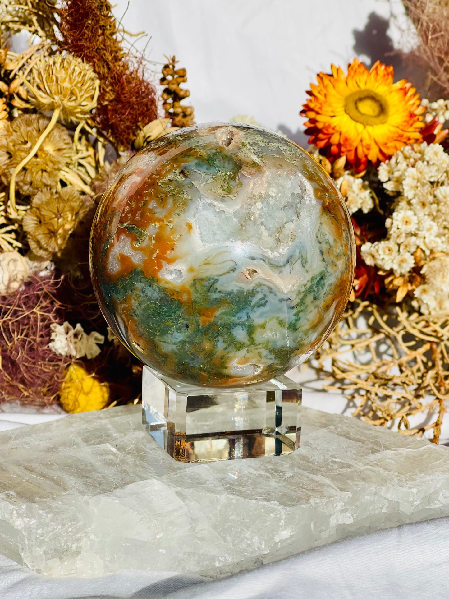 Red Moss Agate Sphere
