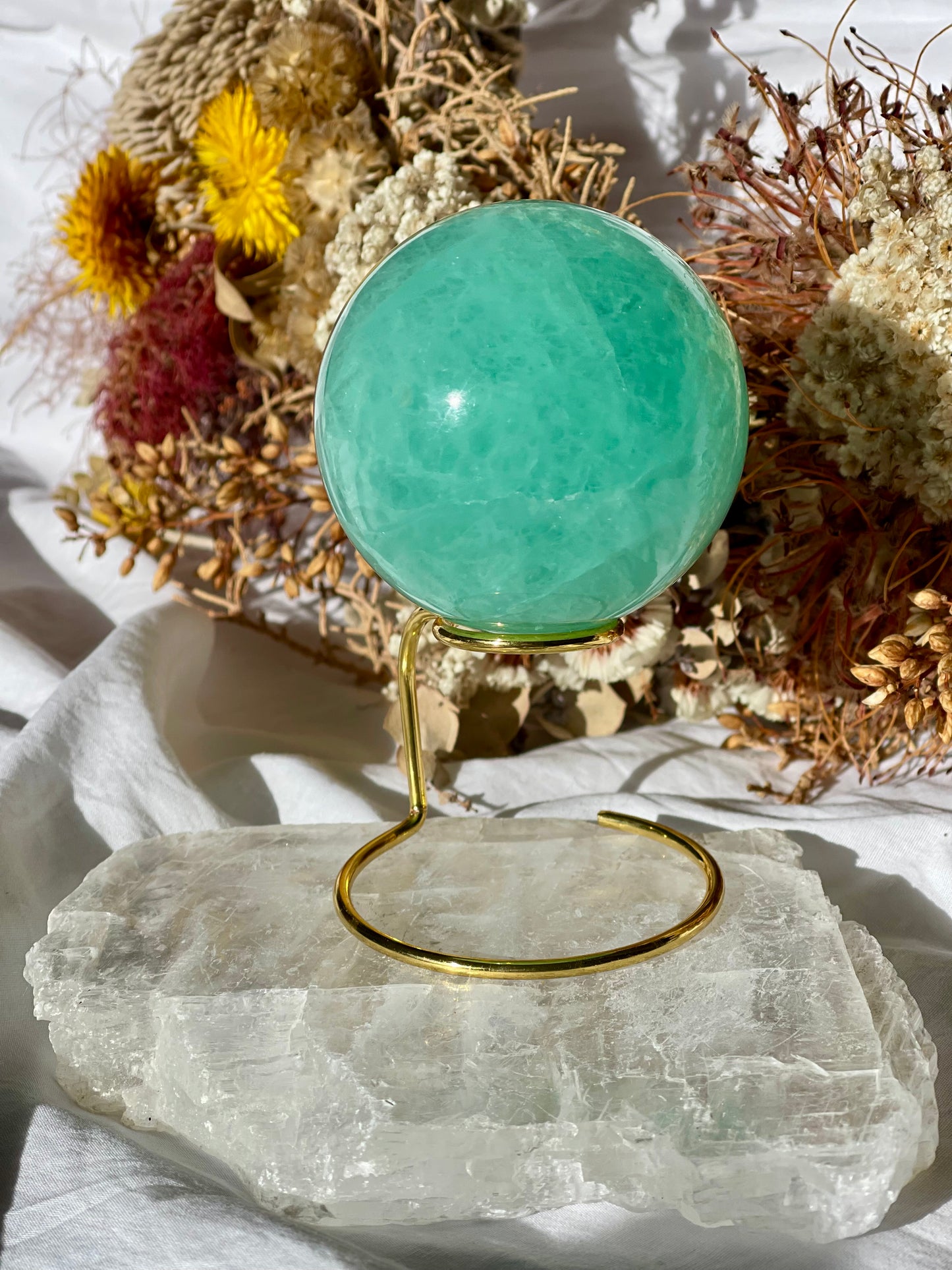Green Fluorite Sphere A