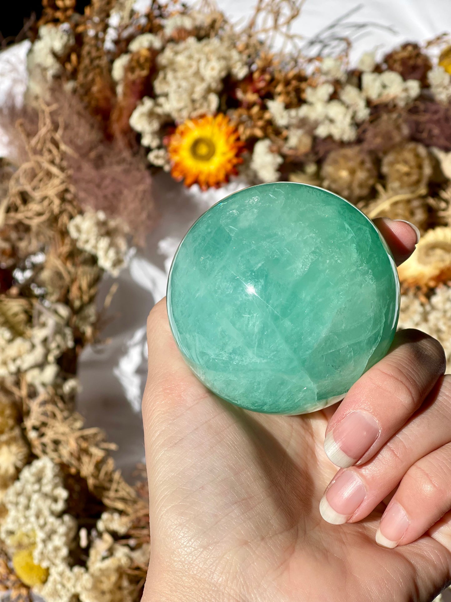 Green Fluorite Sphere A
