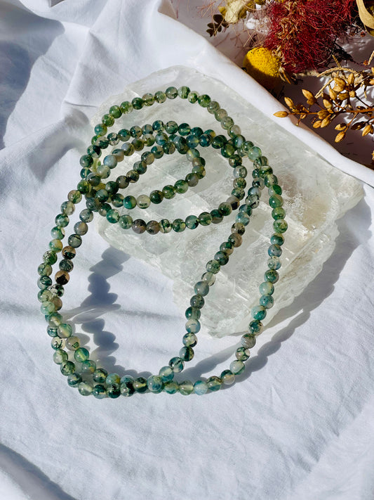 Clear Moss Agate Wrap Bracelet