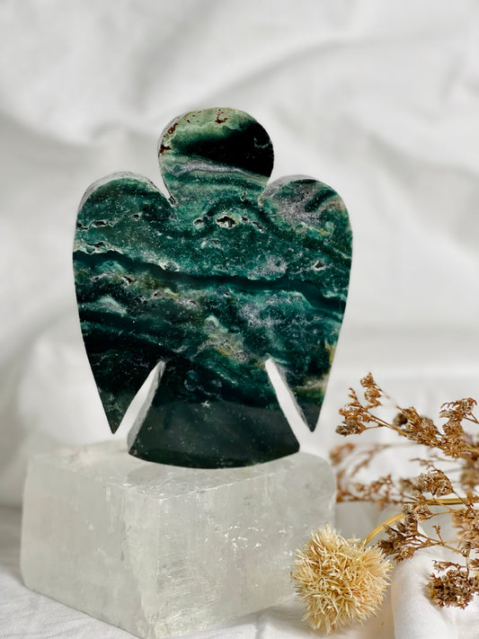 Green Moss Agate Angel