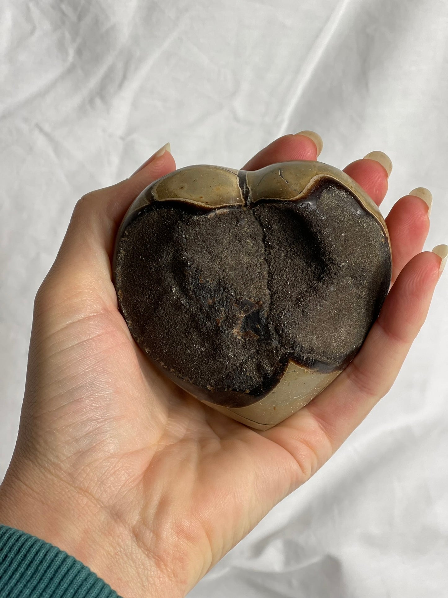 Black Septarian heart