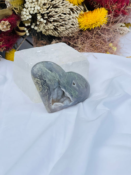 Moss Agate Heart A