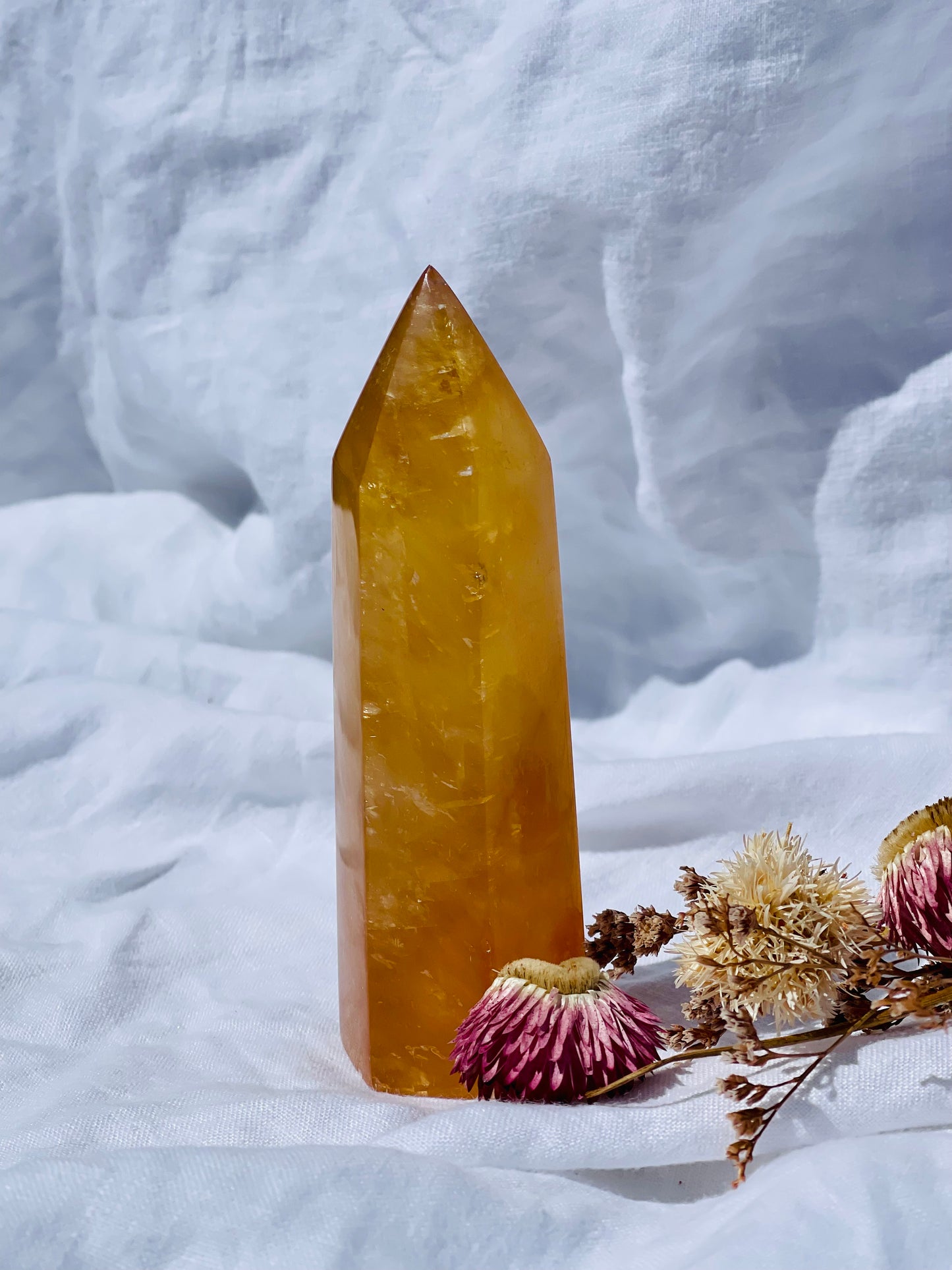 Honey Calcite Point