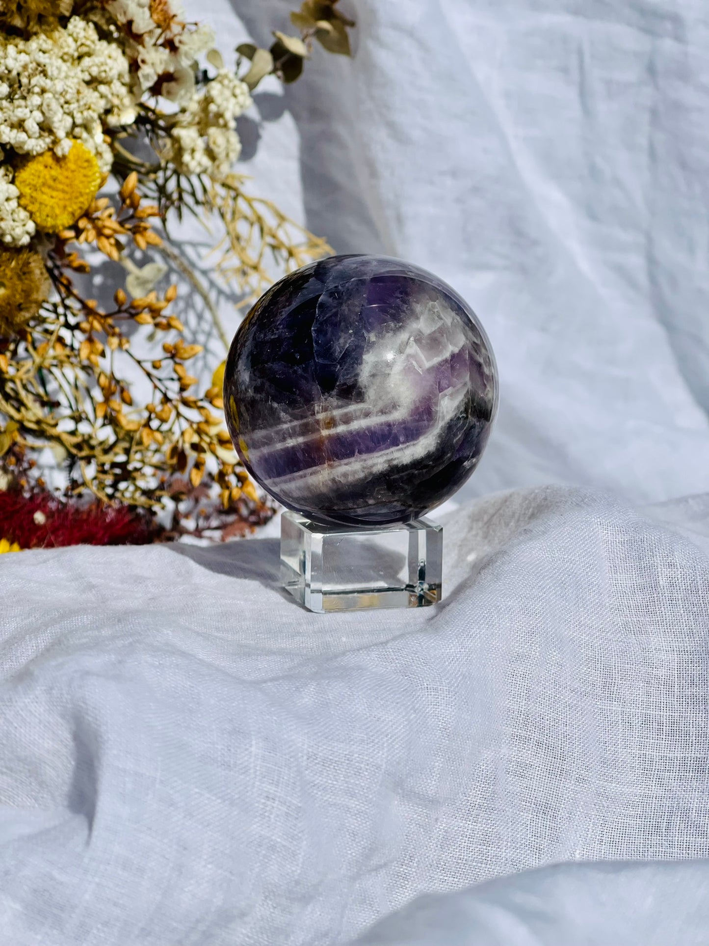 Chevron Amethyst Sphere