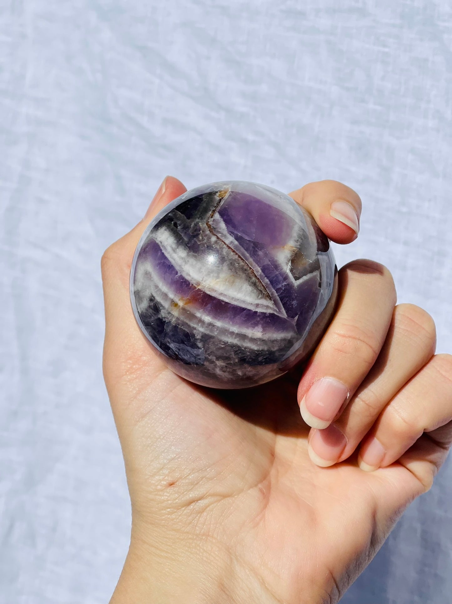 Chevron Amethyst Sphere