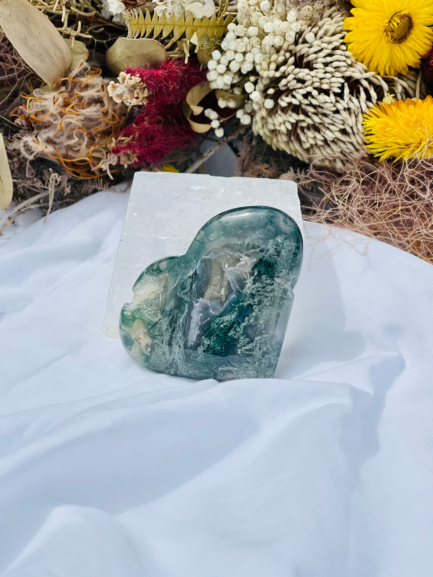 Moss Agate Heart B