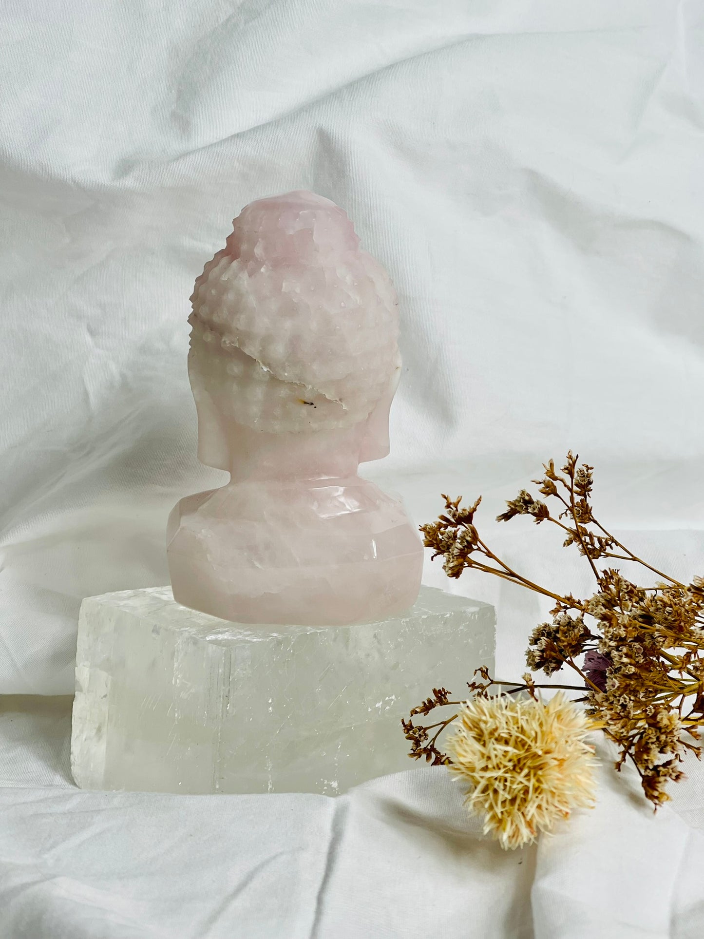 Rose Quartz Buddha Head