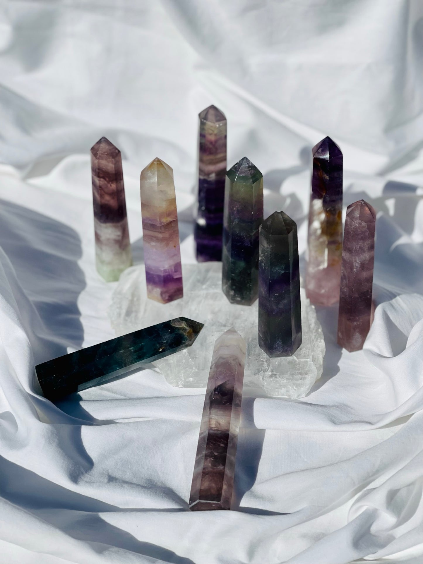 Rainbow Fluorite Points