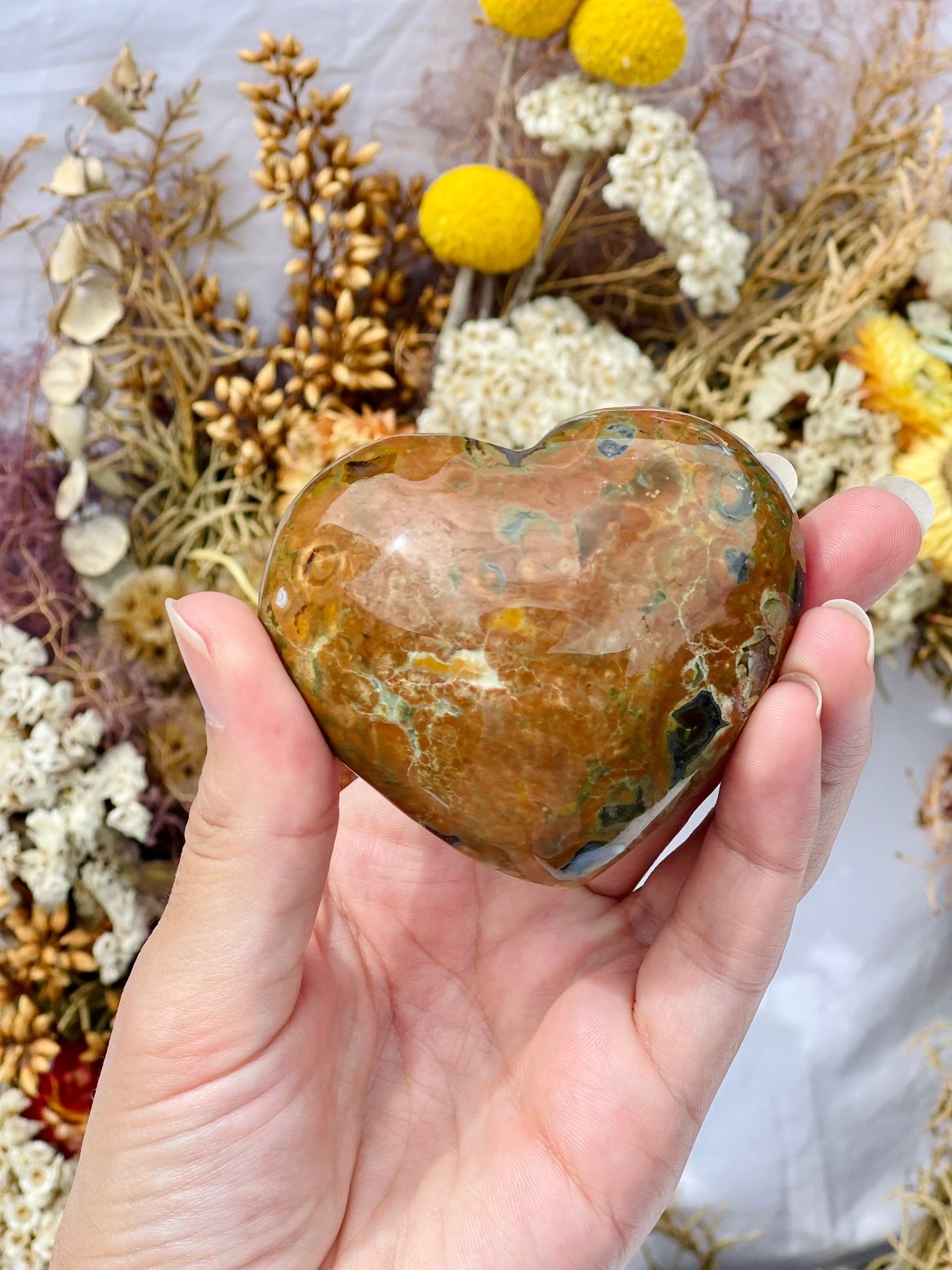 Rainforest Jasper Heart