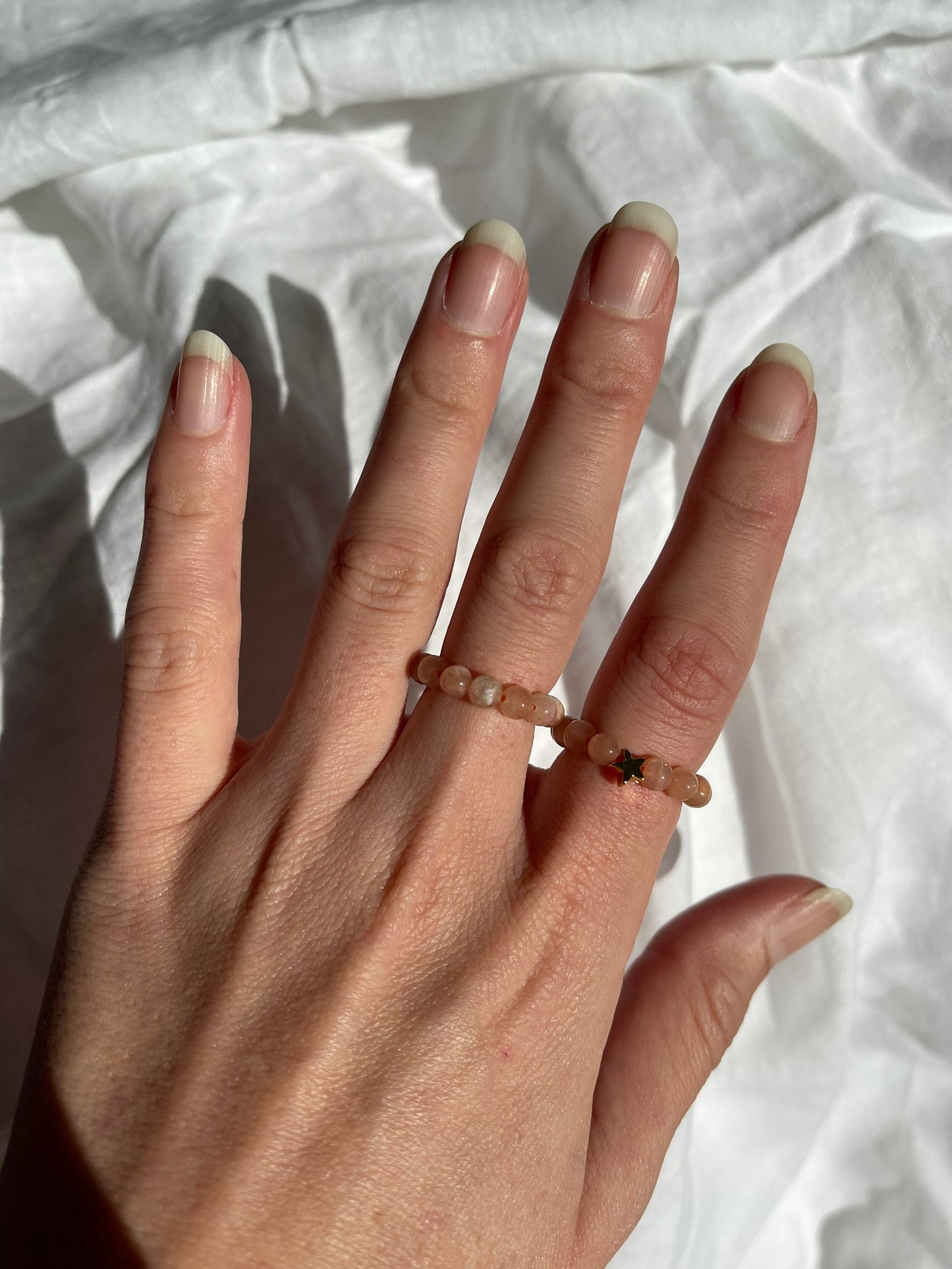 Peach Moonstone Ring