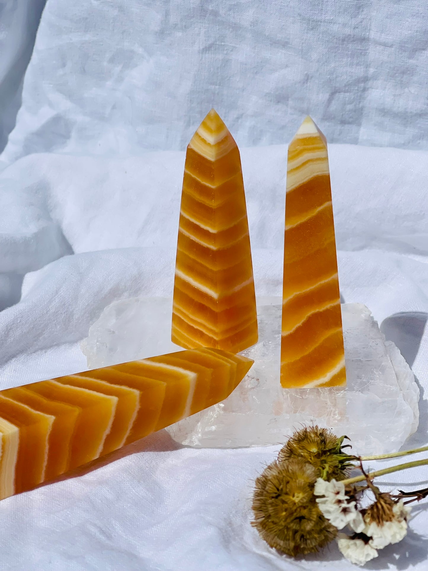 Orange Calcite Points