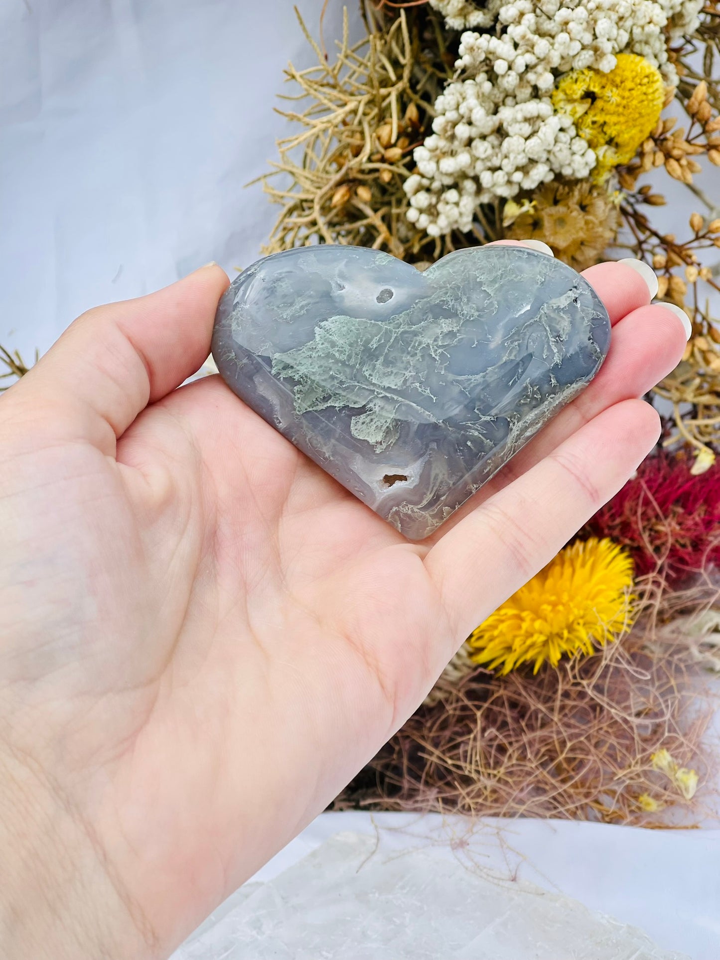 Moss Agate Heart A
