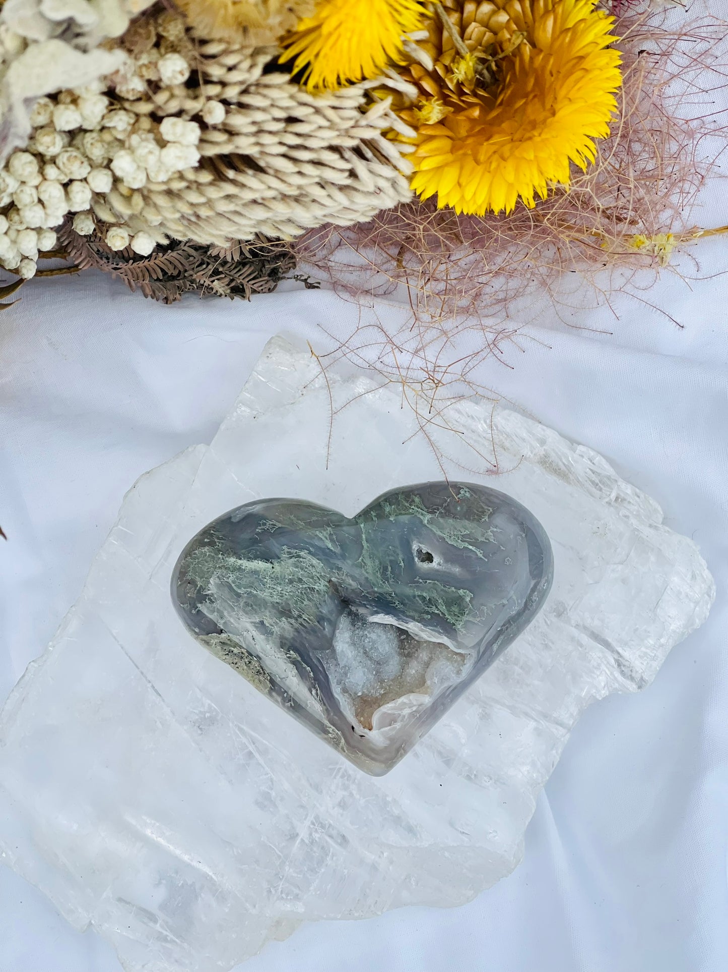 Moss Agate Heart A