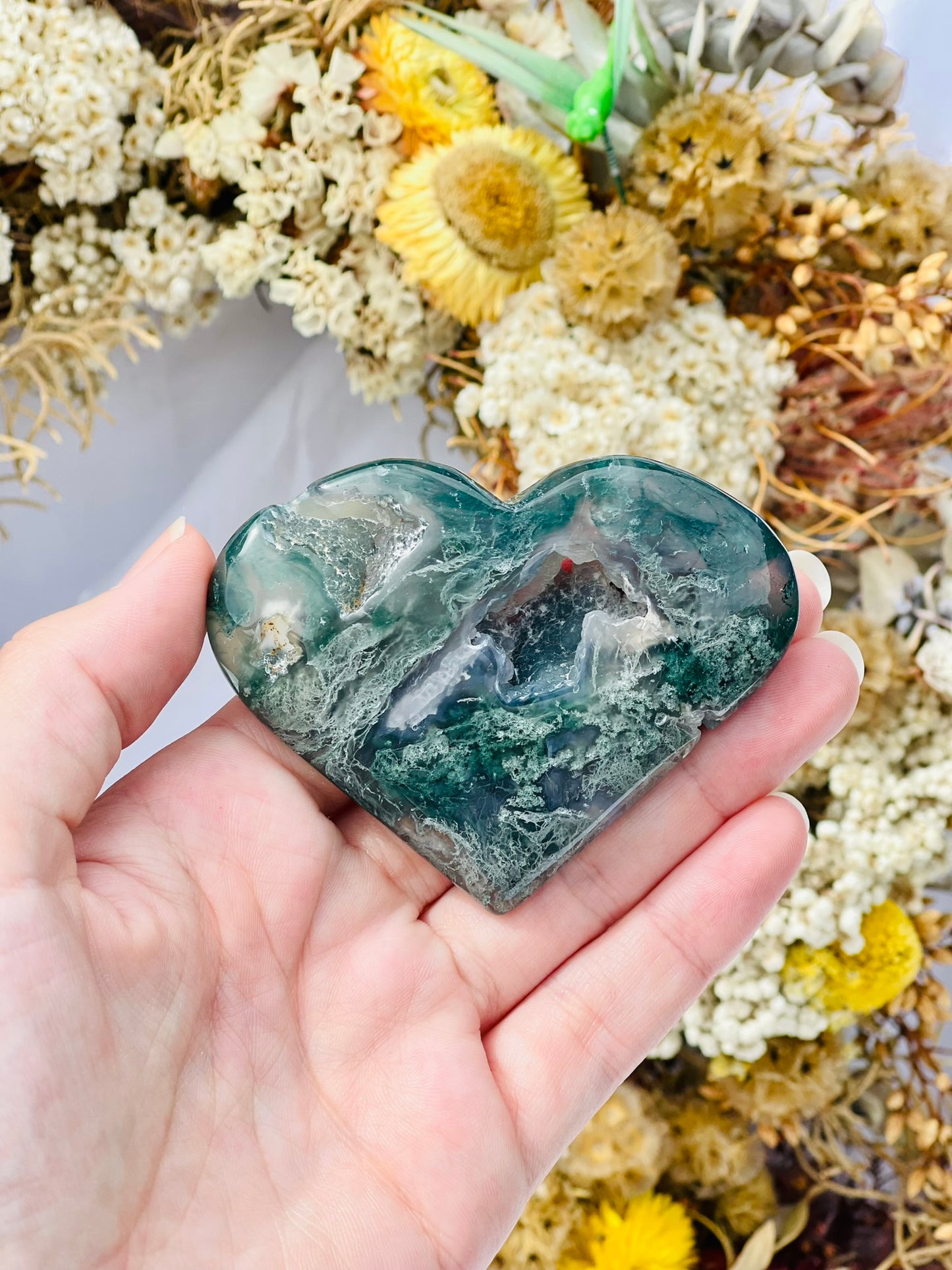 Moss Agate Heart B