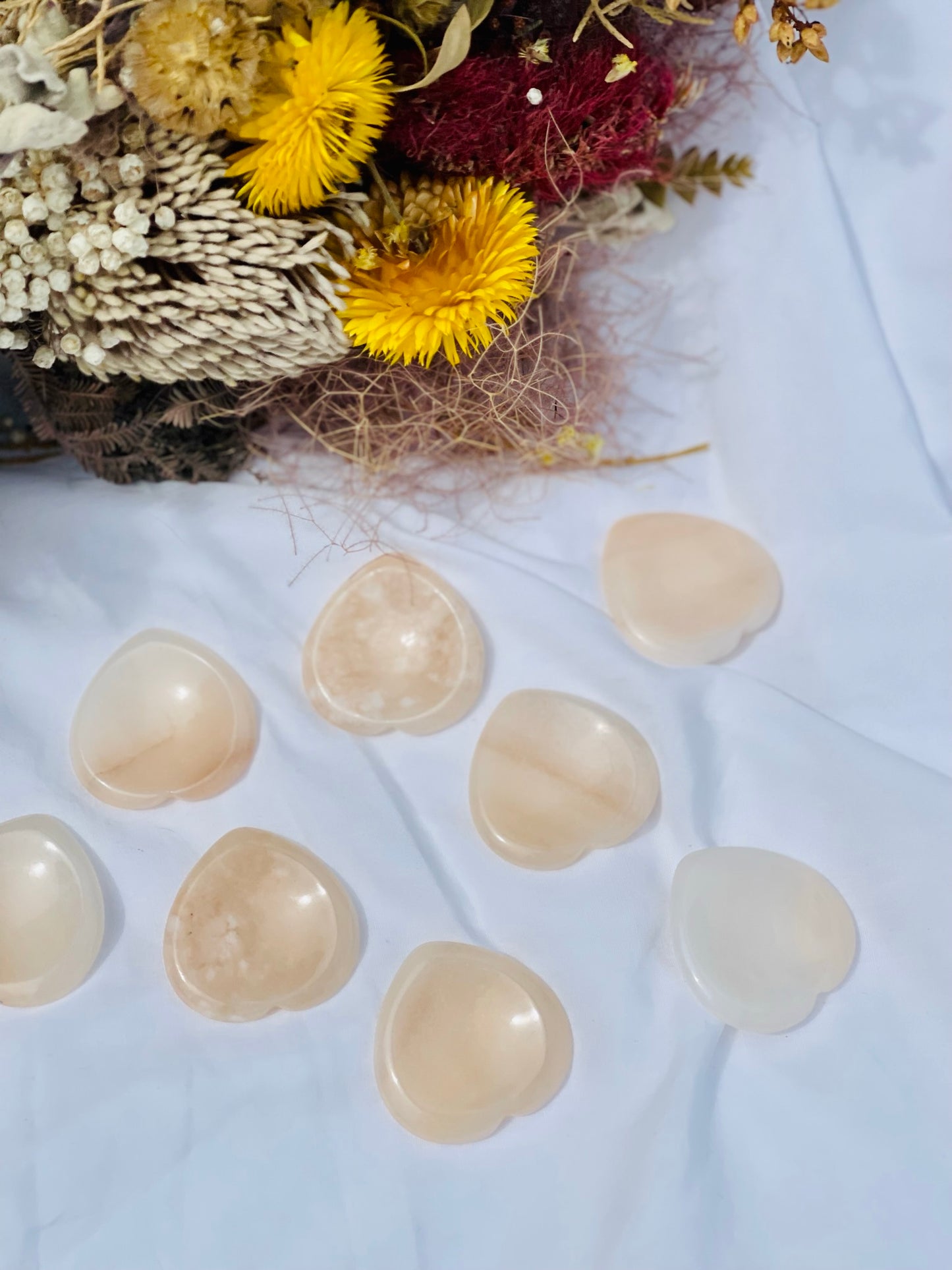 Peach Adventurine Heart Worrystone