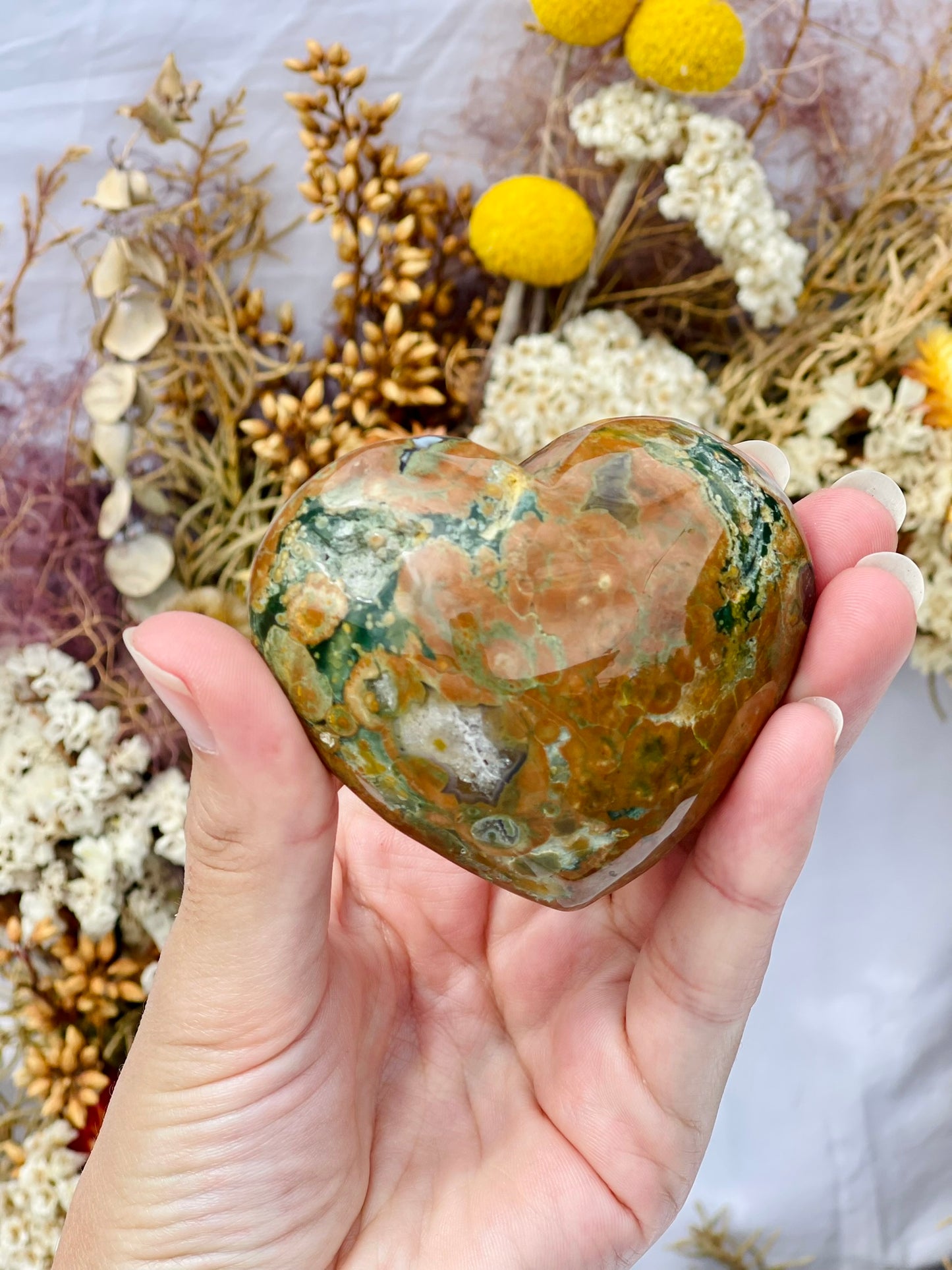 Rainforest Jasper Heart