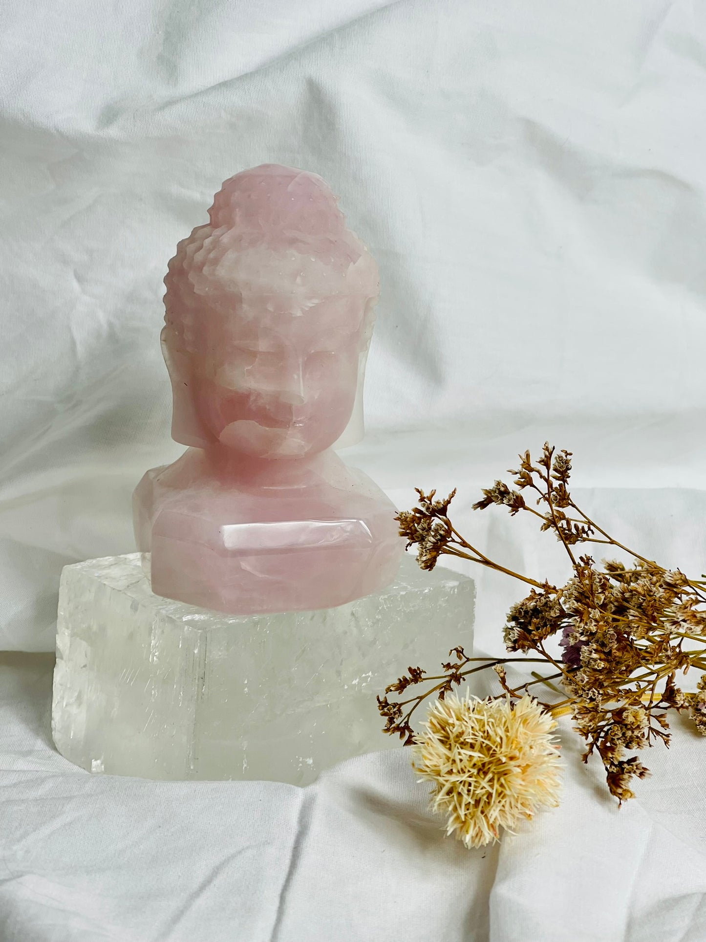 Rose Quartz Buddha Head