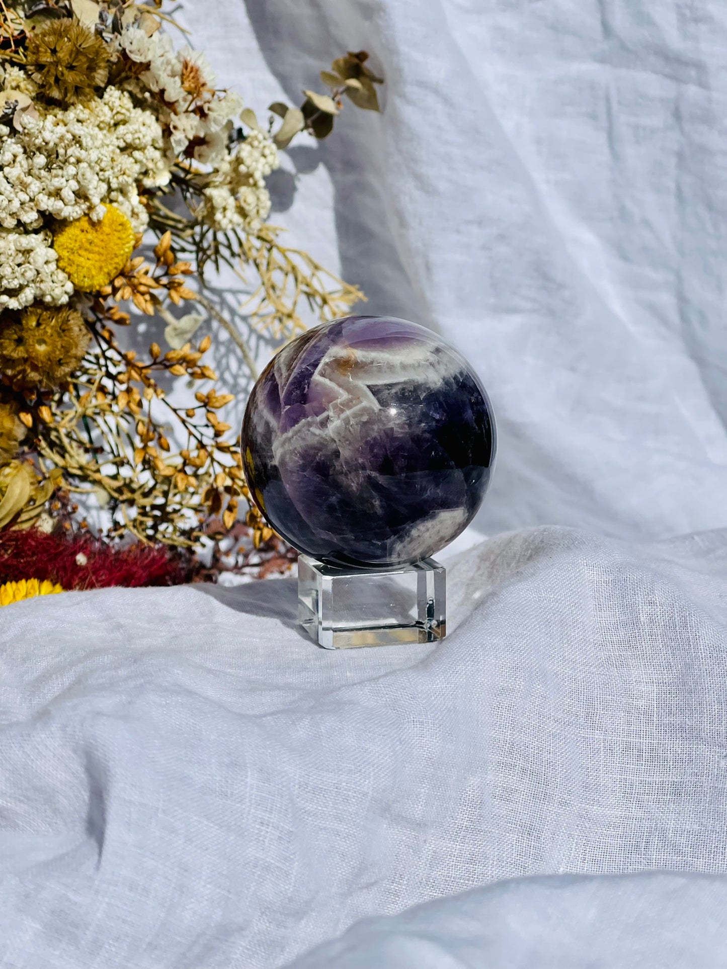 Chevron Amethyst Sphere