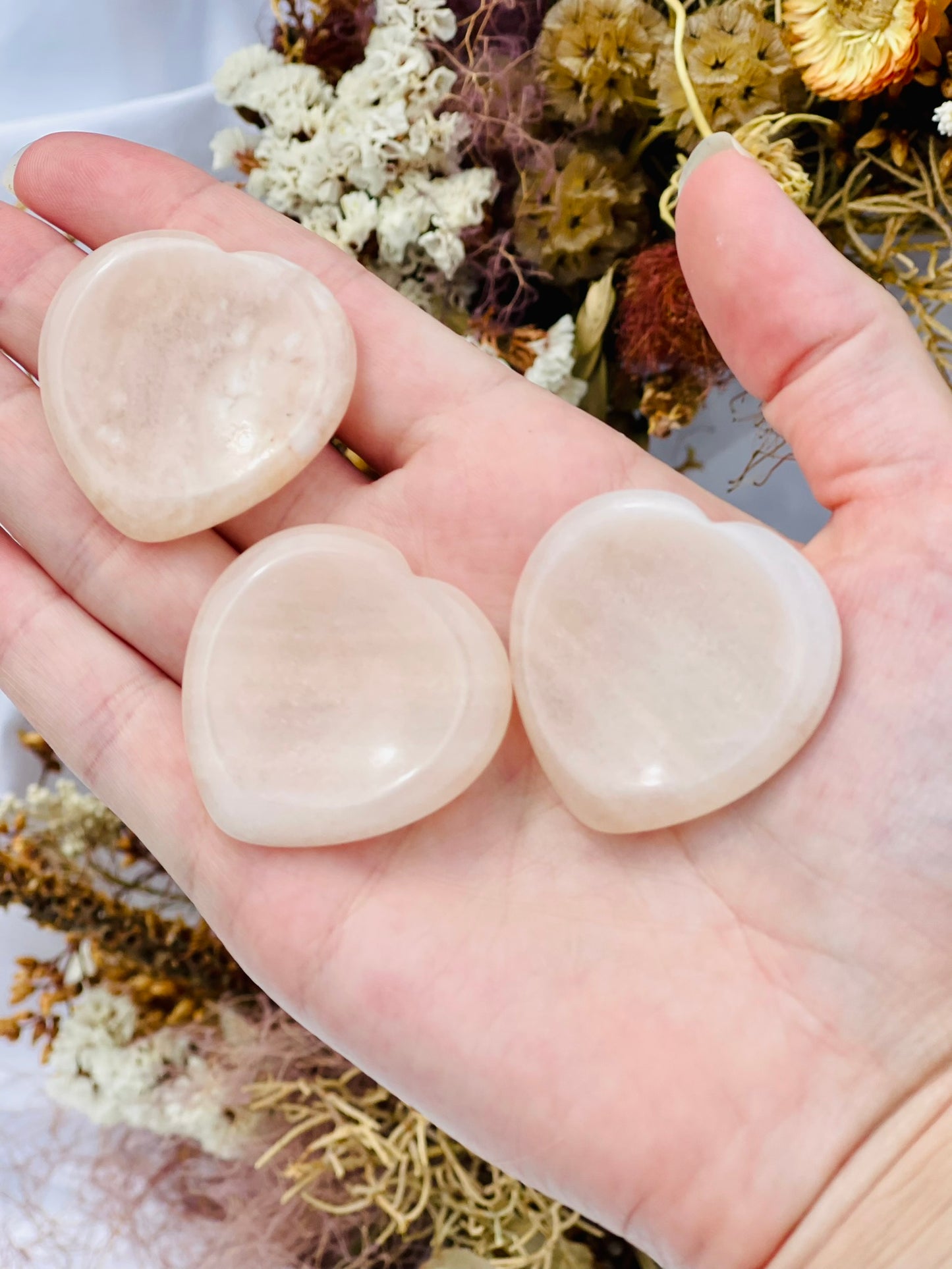 Peach Adventurine Heart Worrystone