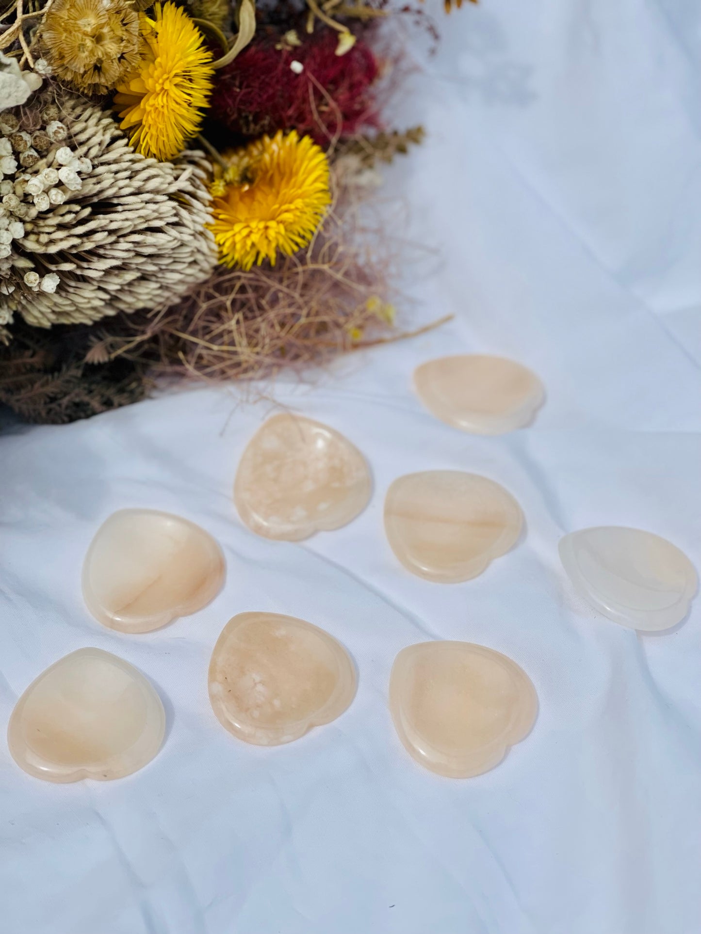 Peach Adventurine Heart Worrystone