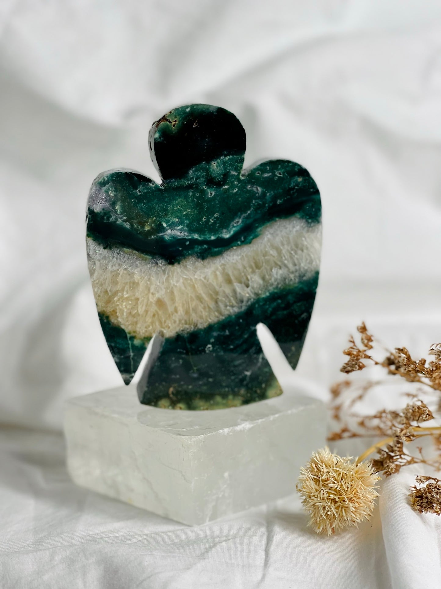 Green Moss Agate Angel