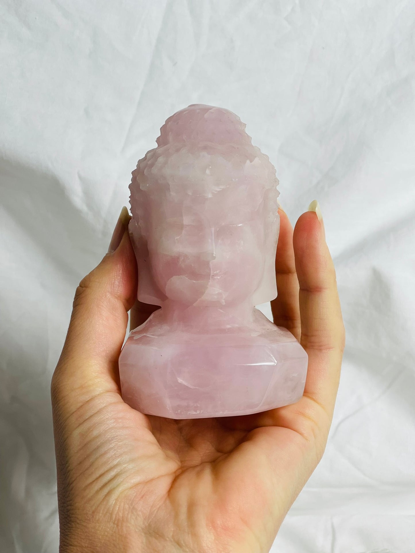 Rose Quartz Buddha Head