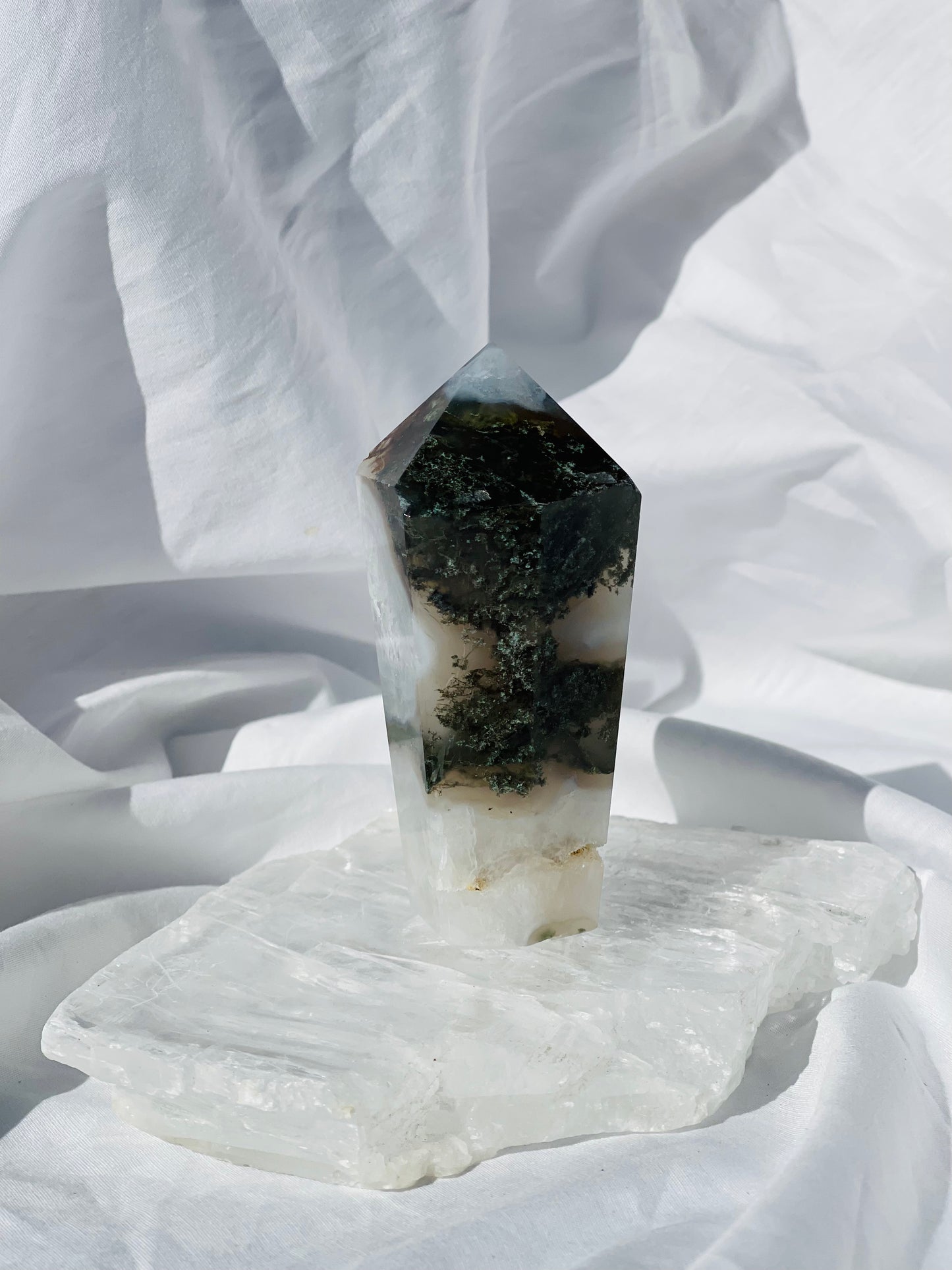 Green Moss Agate Point