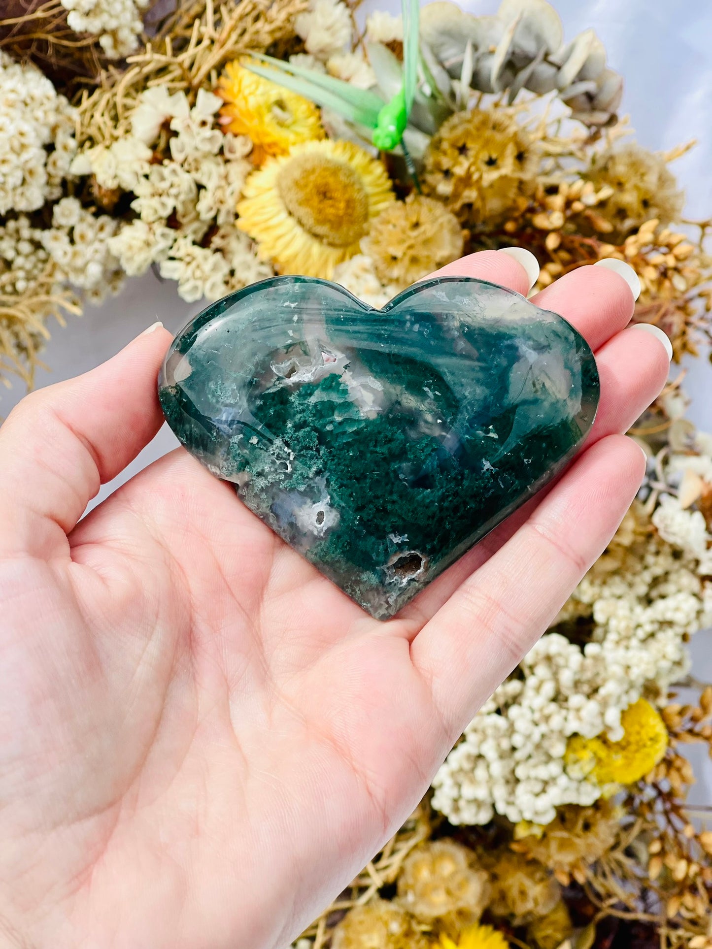 Moss Agate Heart B