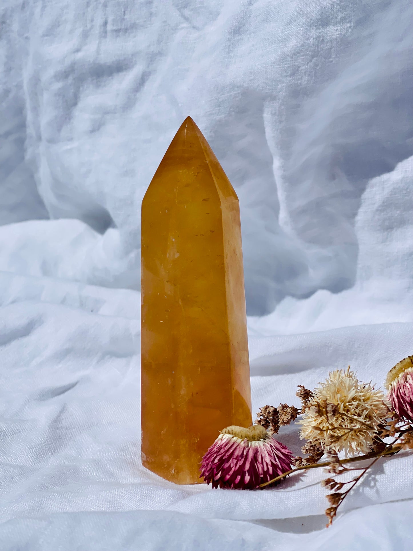 Honey Calcite Point