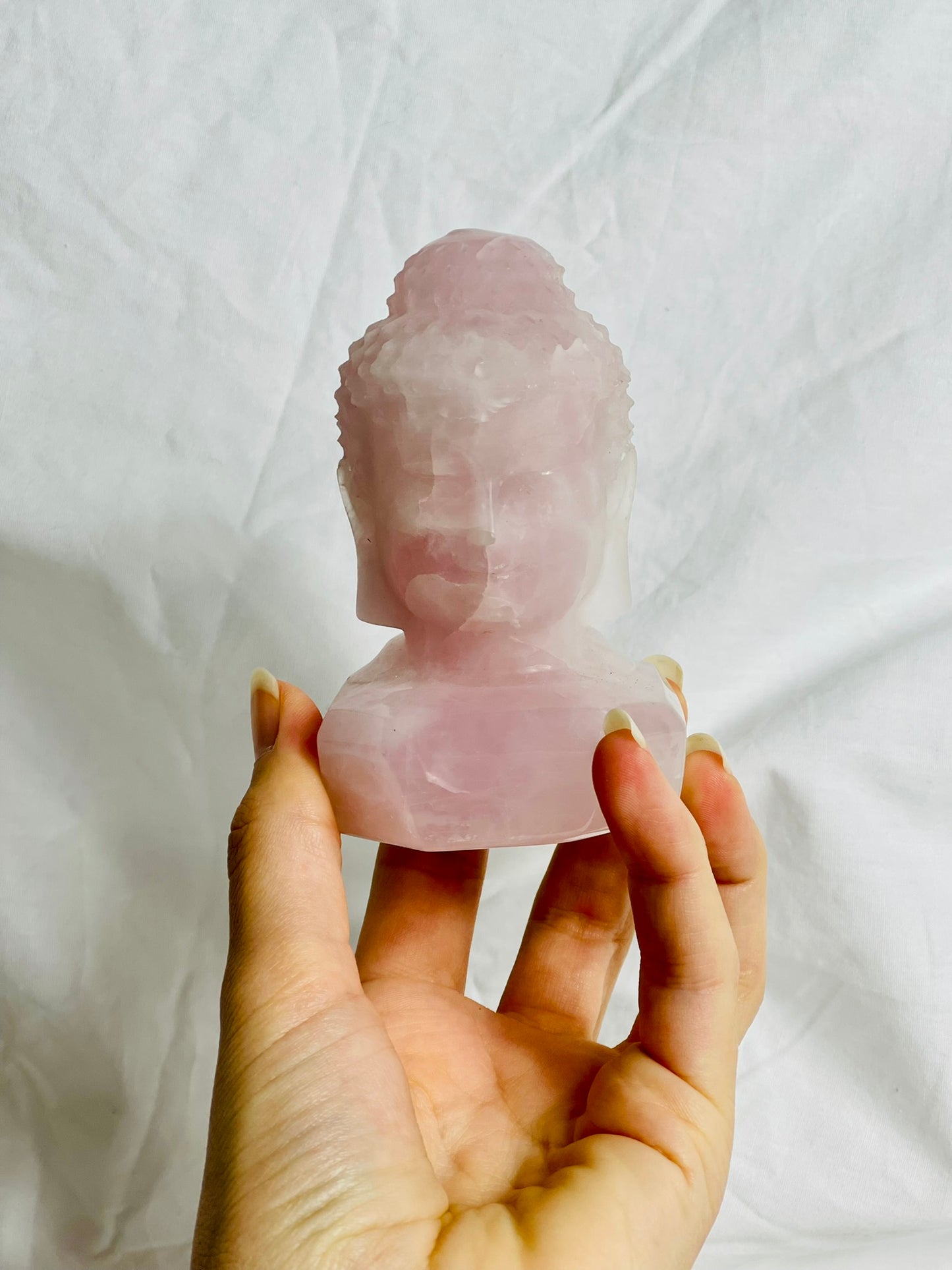 Rose Quartz Buddha Head