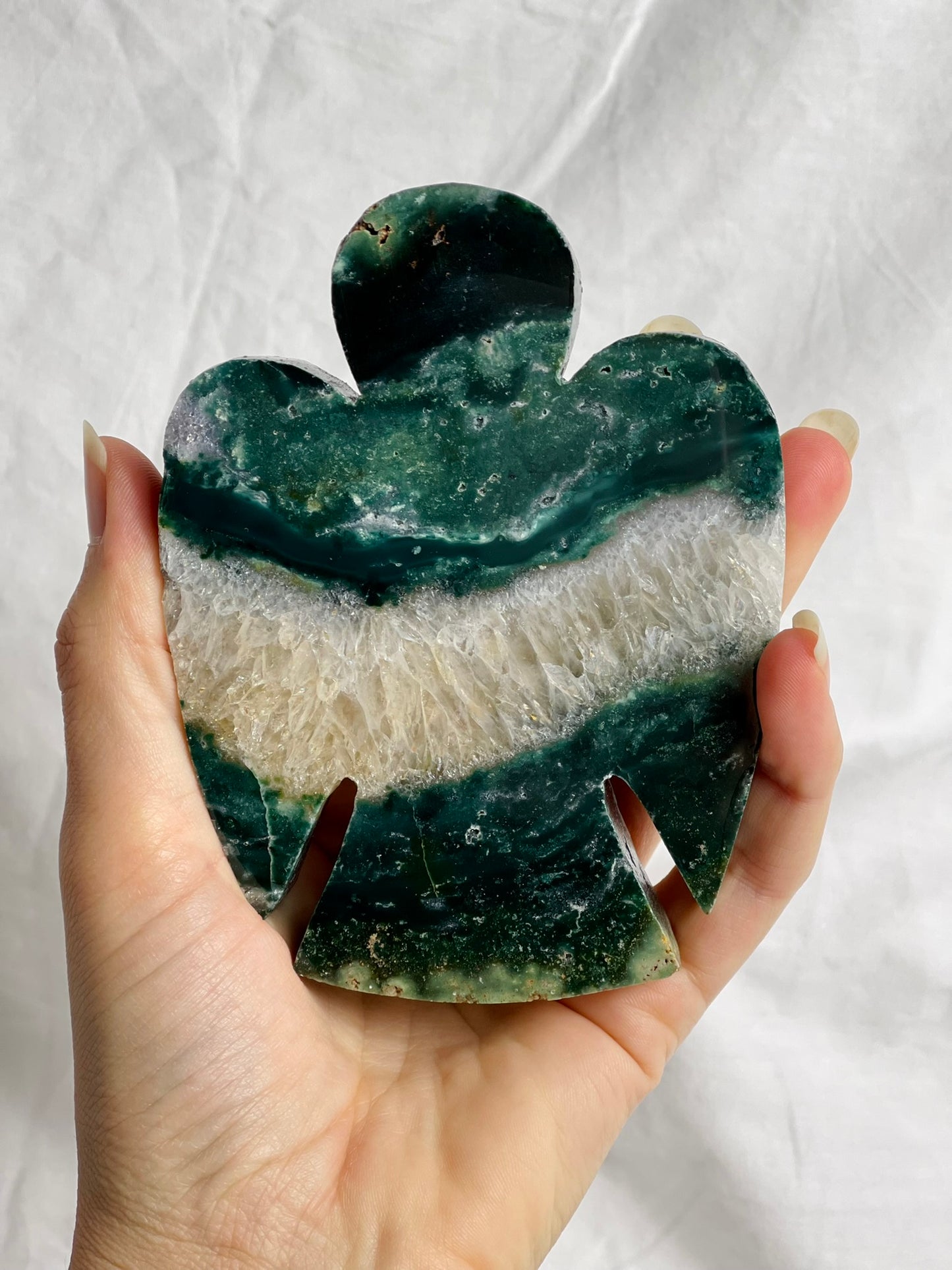 Green Moss Agate Angel