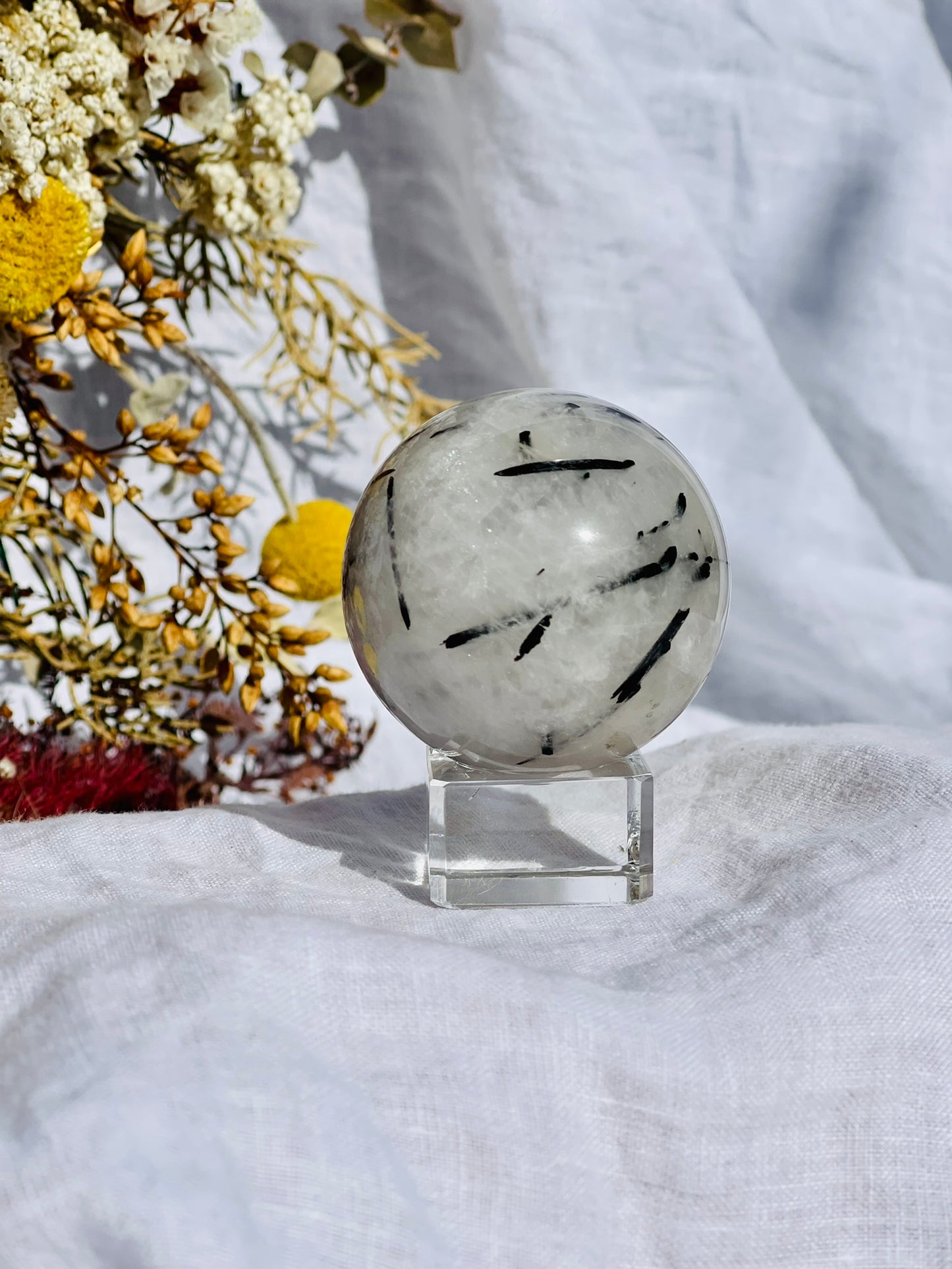 Tourmalated Quartz Sphere