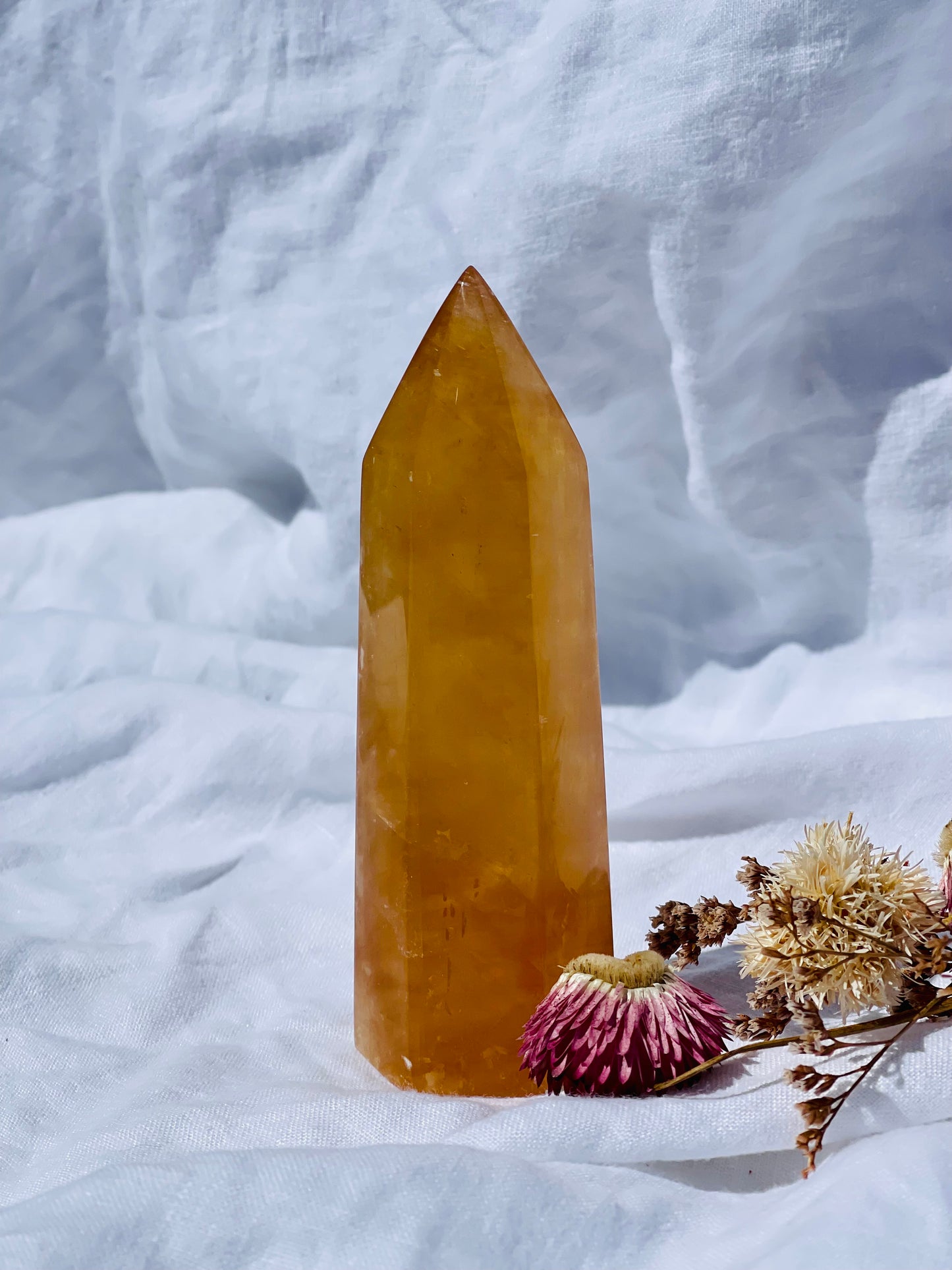 Honey Calcite Point