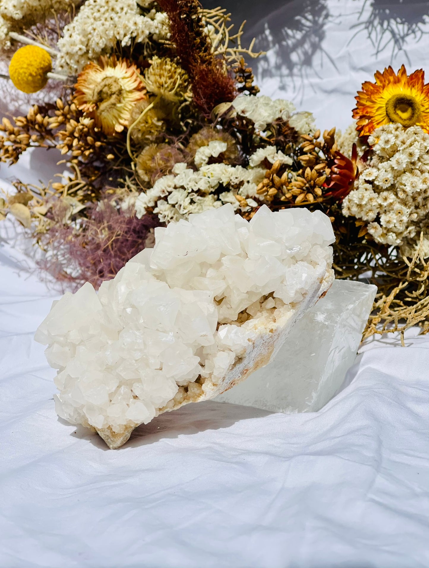 White Calcite Cluster