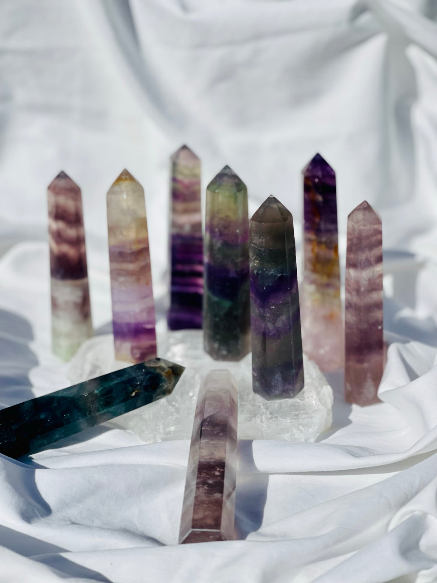 Rainbow Fluorite Points