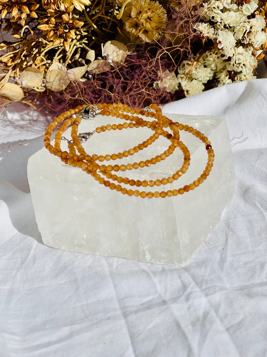 Orange Garnet Faceted Bracelet