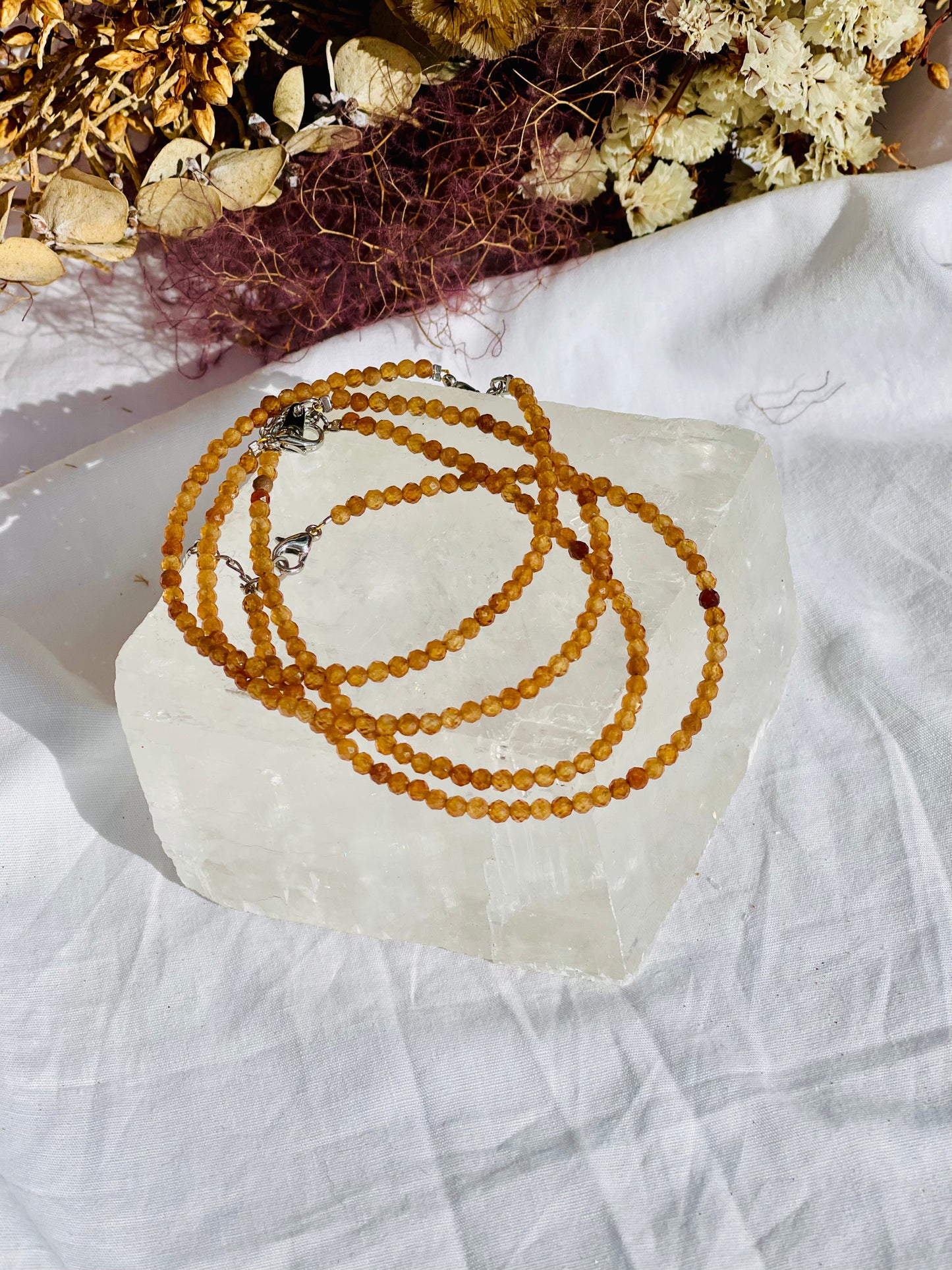 Orange Garnet Faceted Bracelet