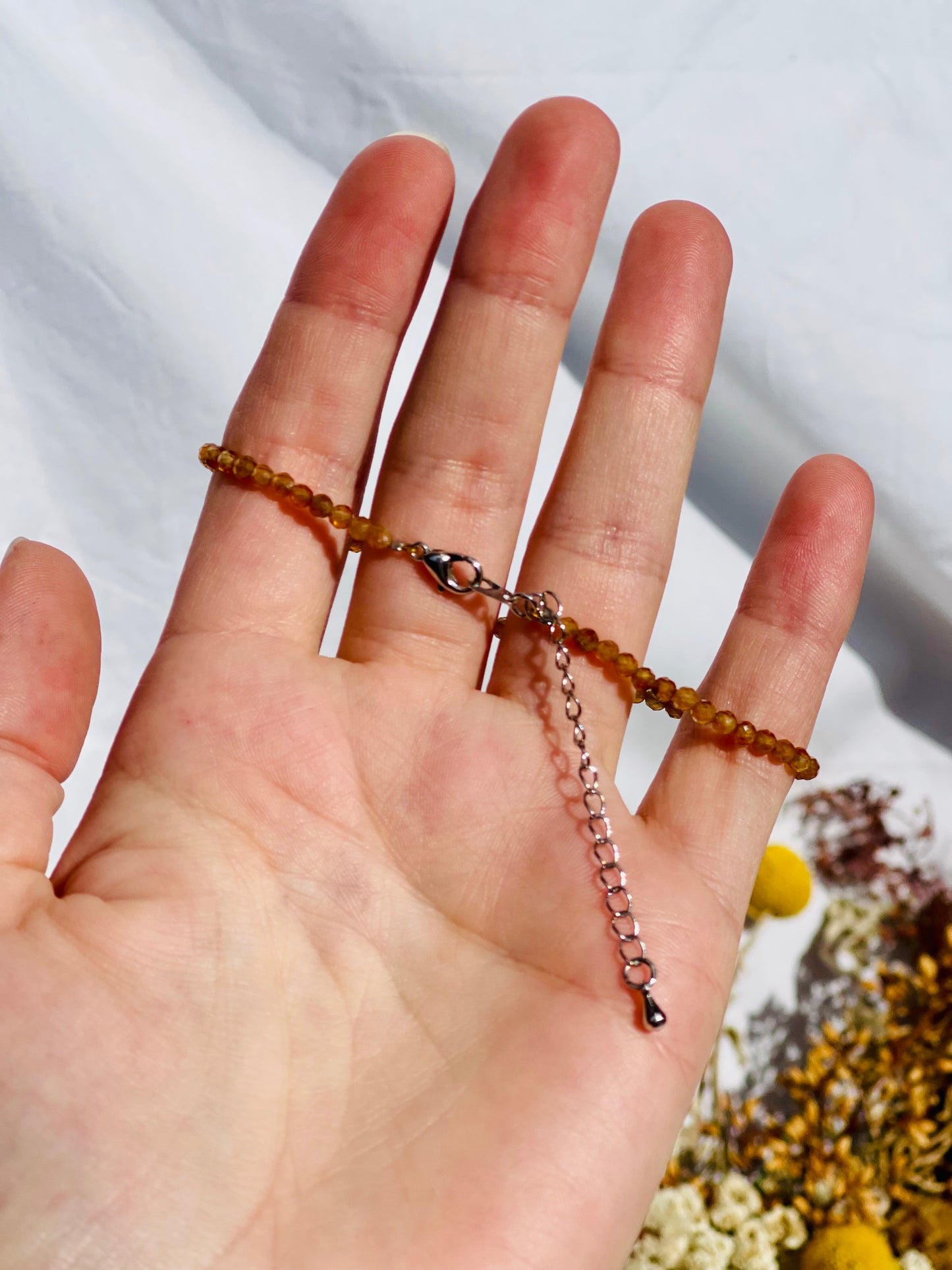 Orange Garnet Faceted Bracelet