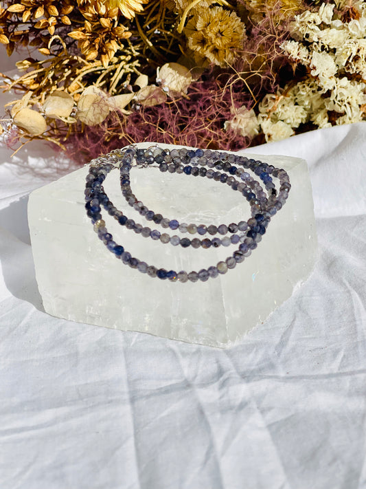 Iolite Faceted Bead Bracelet