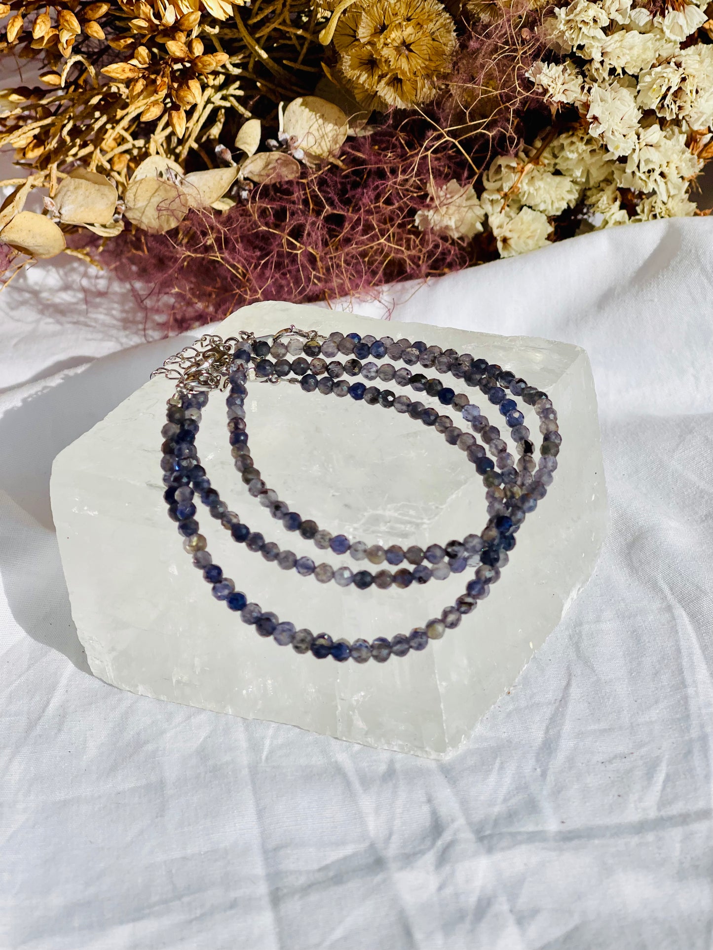 Iolite Faceted Bead Bracelet